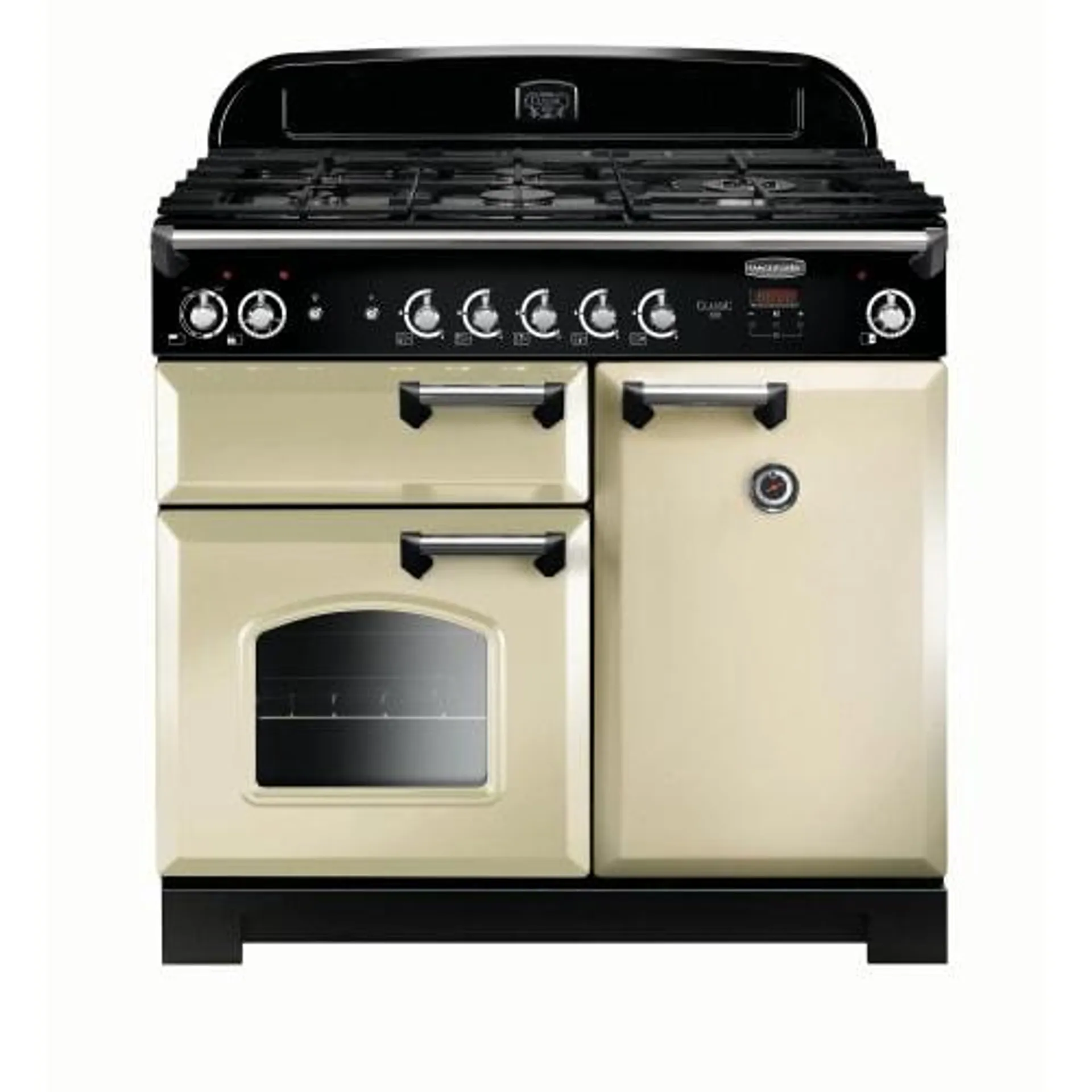 Rangemaster Classic 100cm Dual Fuel Range Cooker - Cream with Chrome Trim