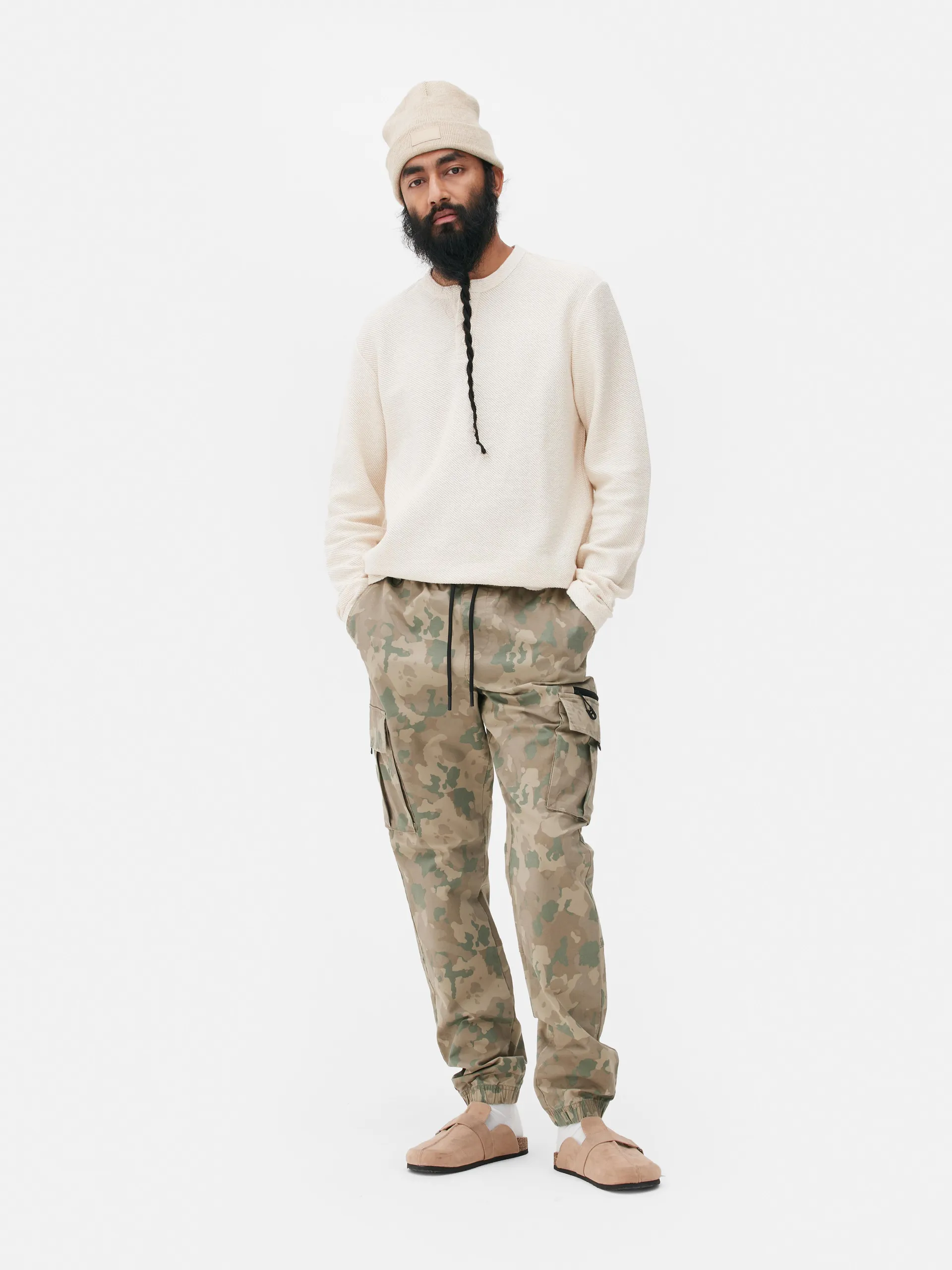 Slim Cuffed Cargo Trousers