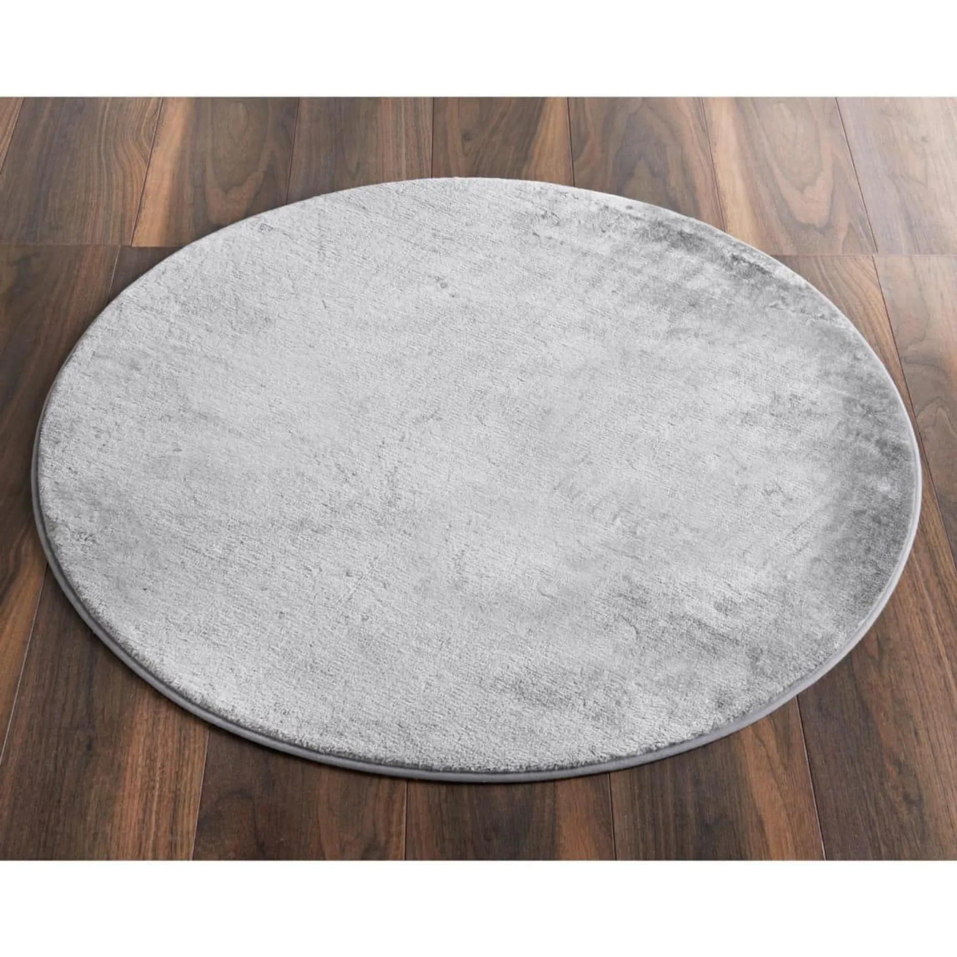 Circle Micro Plush Rug - Grey