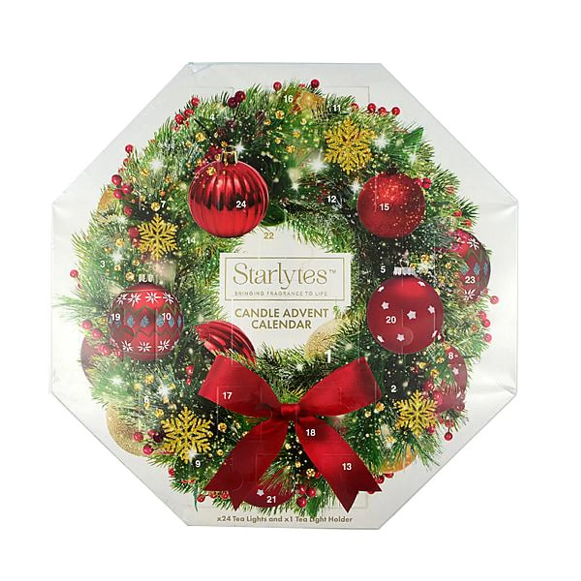 Starlytes Christmas Bauble Wreath Candle Advent Calendar