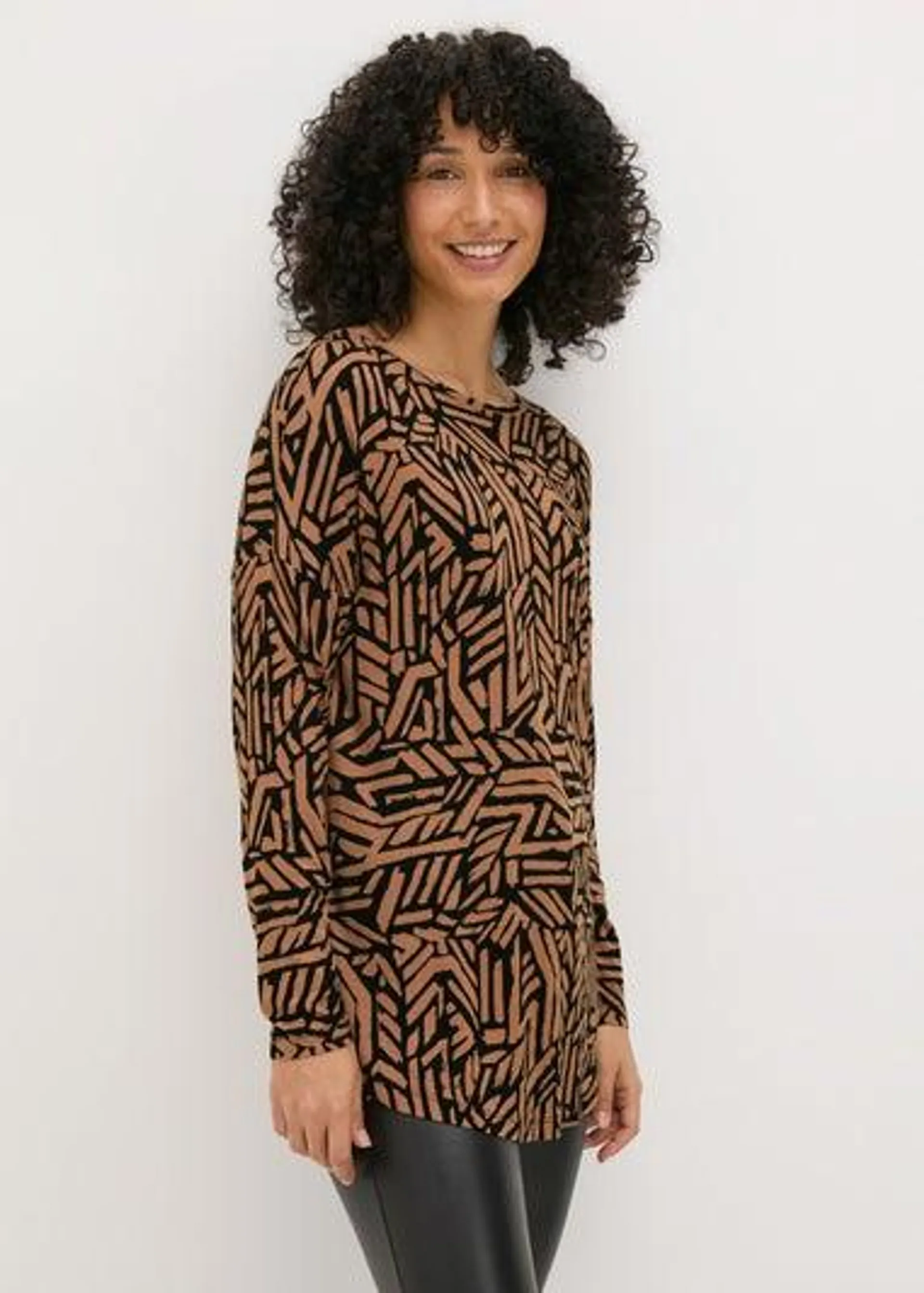 Natural Pattern Longline Top