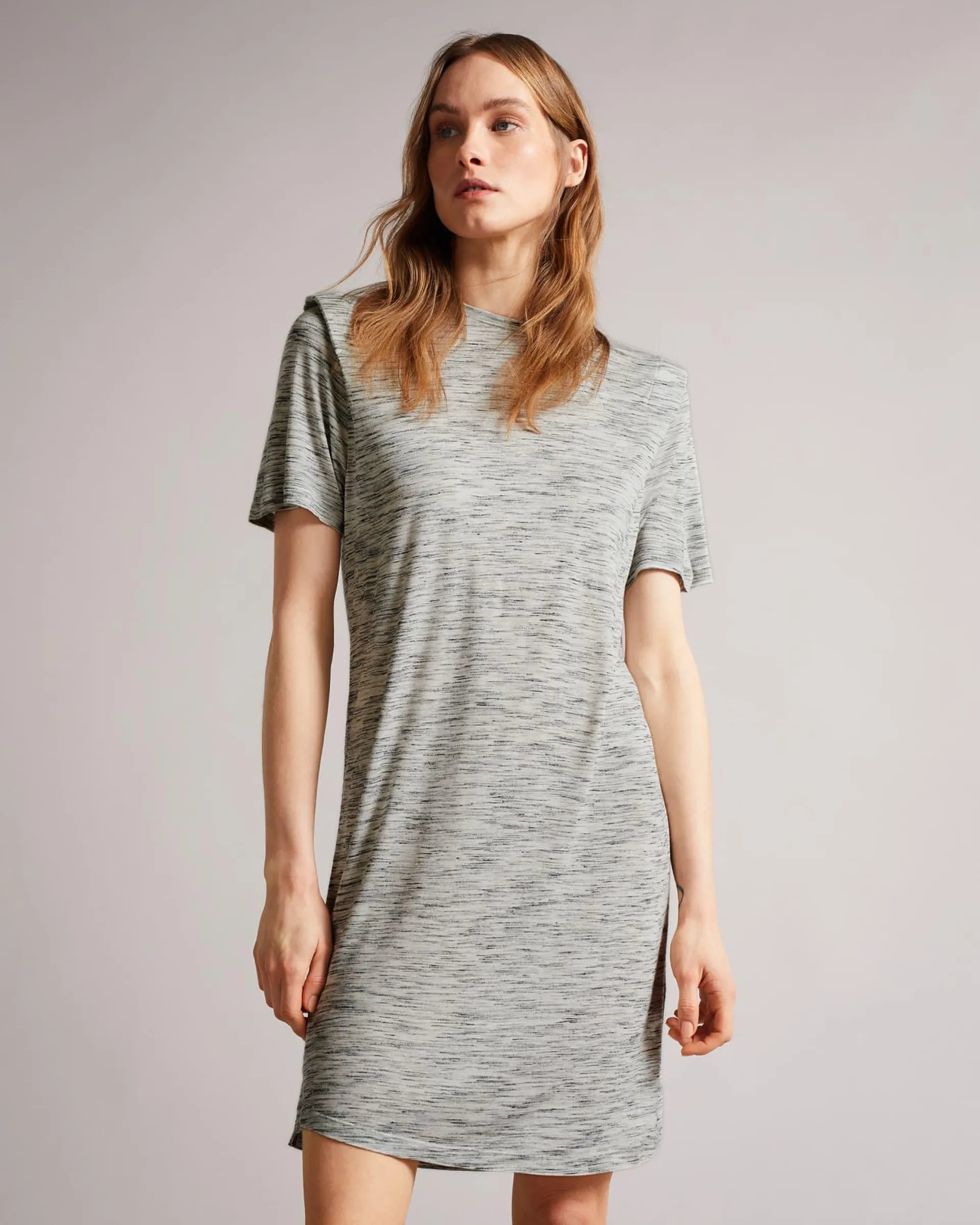 T Shirt Dress With Shoulder Detail