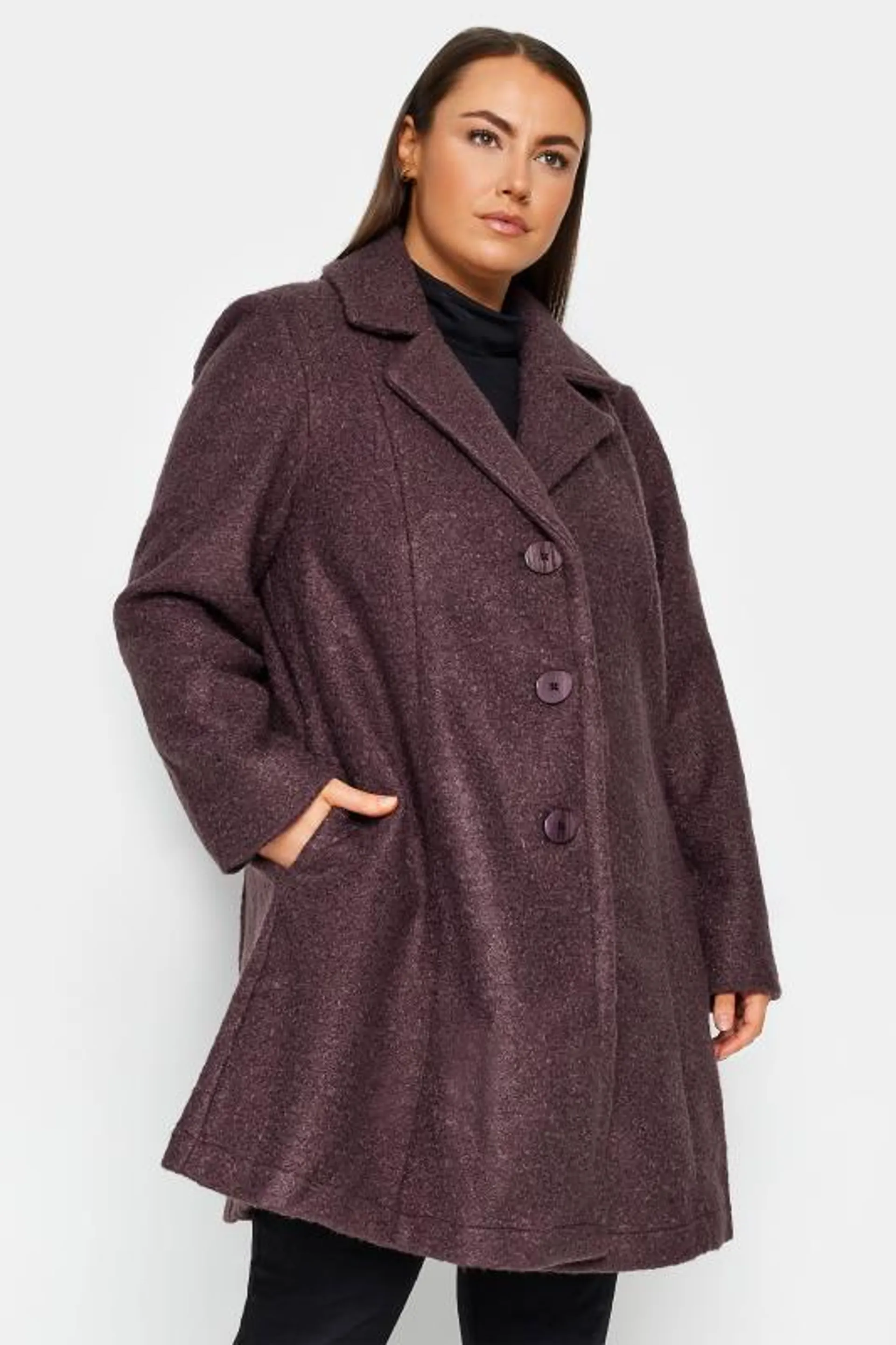 Navabi Purple Boucle Coat