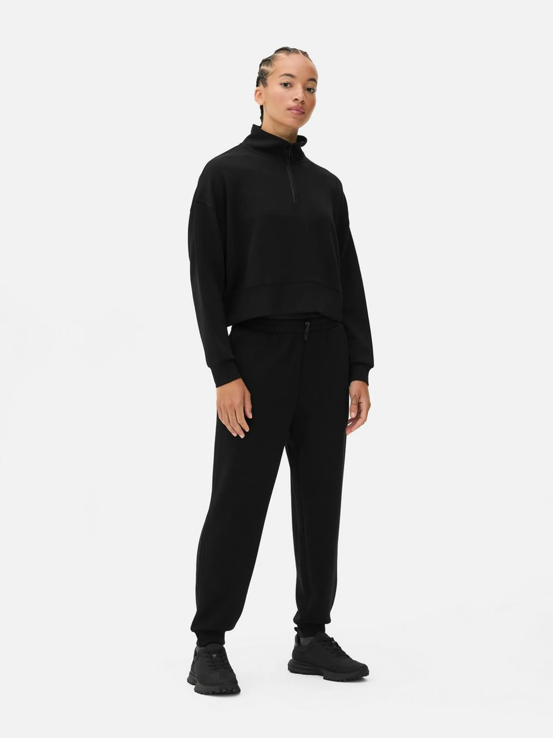 Co-ord Funnel Neck Half-Zip Sweatshirt