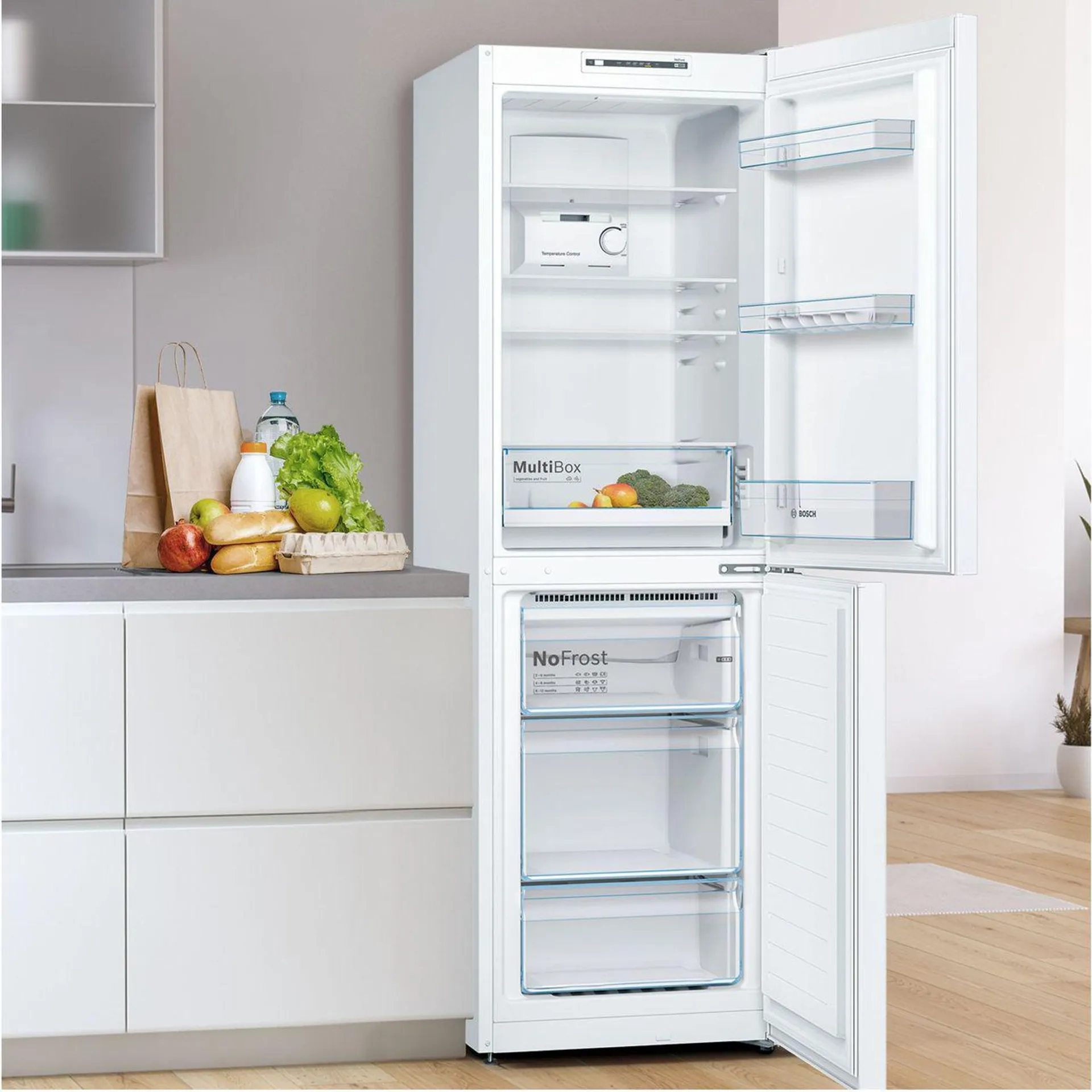Bosch Series 2 KGN34NWEAG 50/50 Frost Free Fridge Freezer - White - E Rated