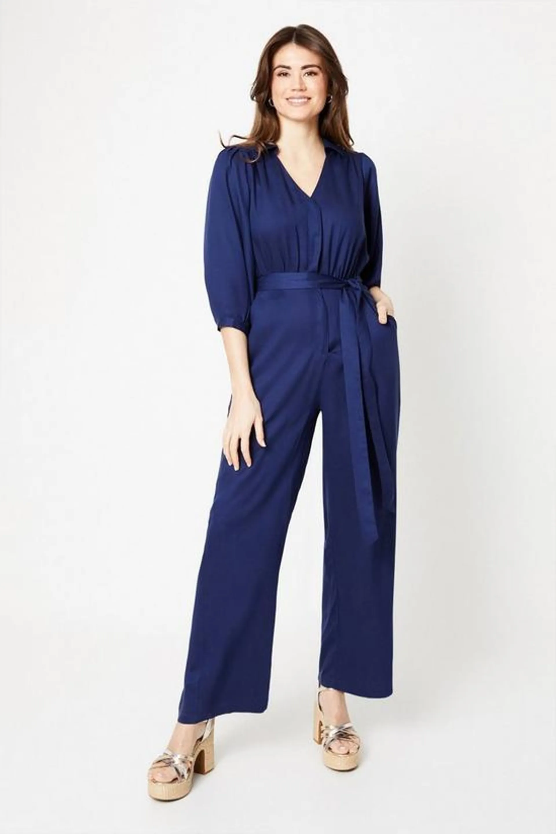 Tencel Belted Jumpsuit