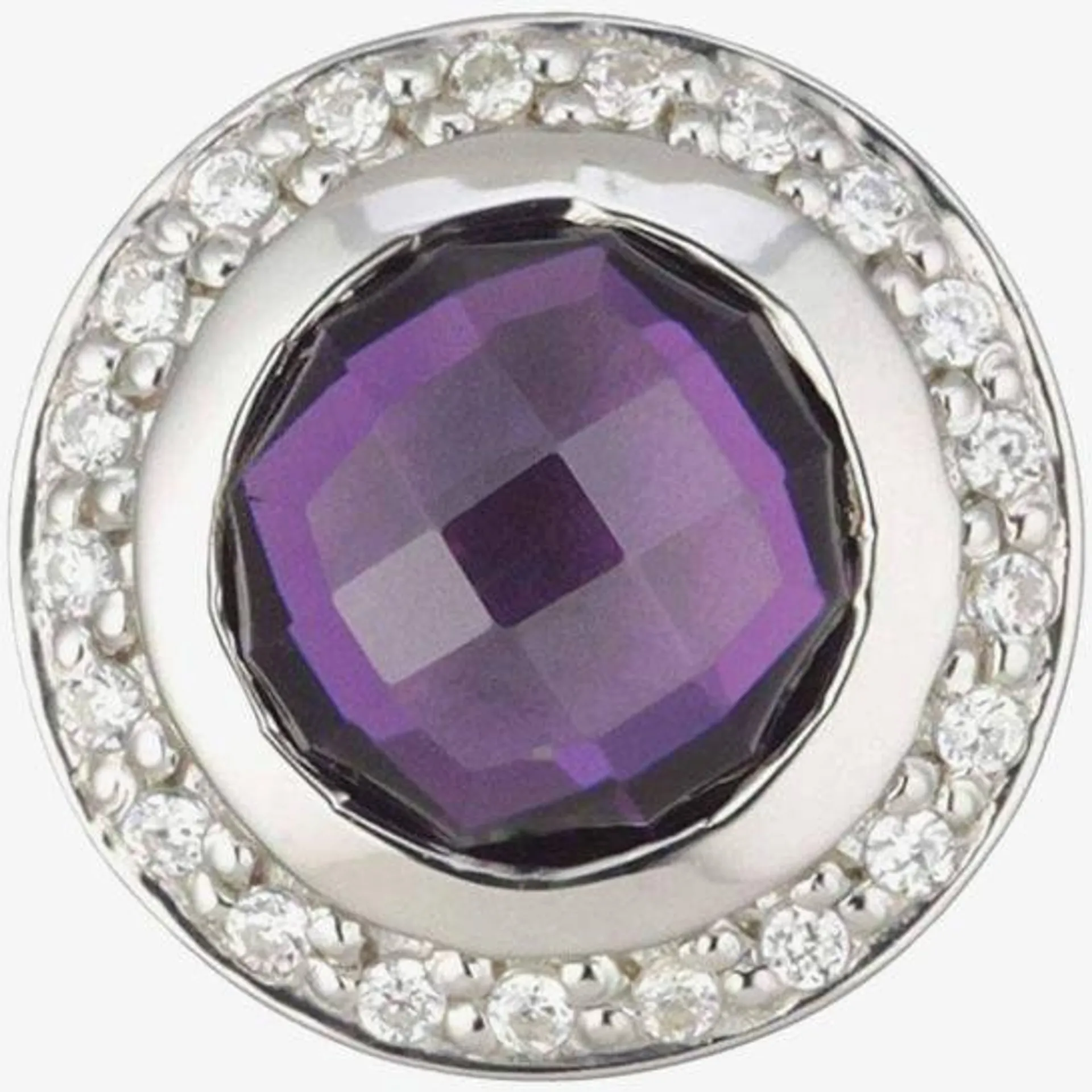 Story Small Silver Clear and Purple Cubic Zirconia 4208888