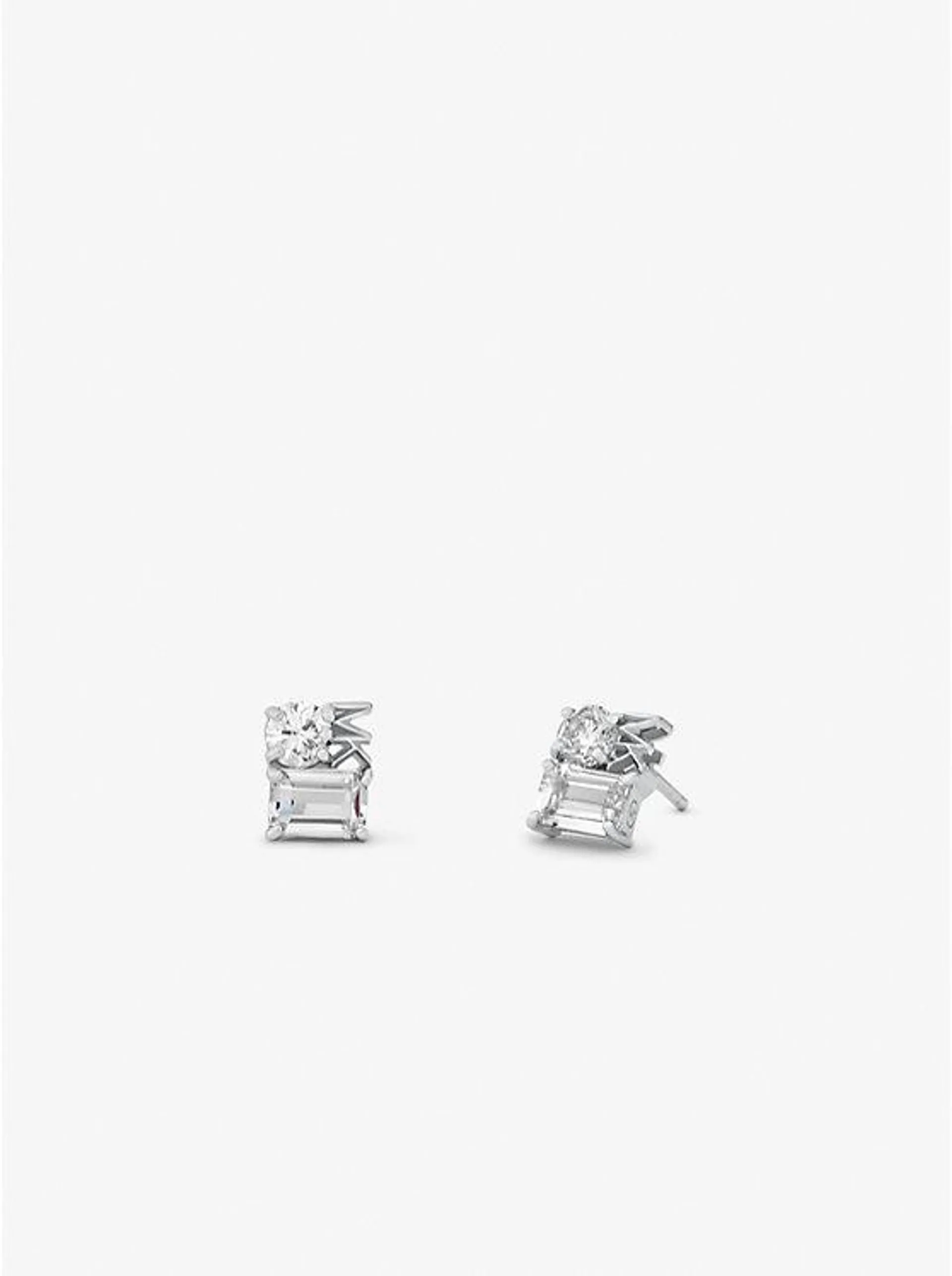 Precious Metal-Plated Sterling Silver Logo Stud Earrings