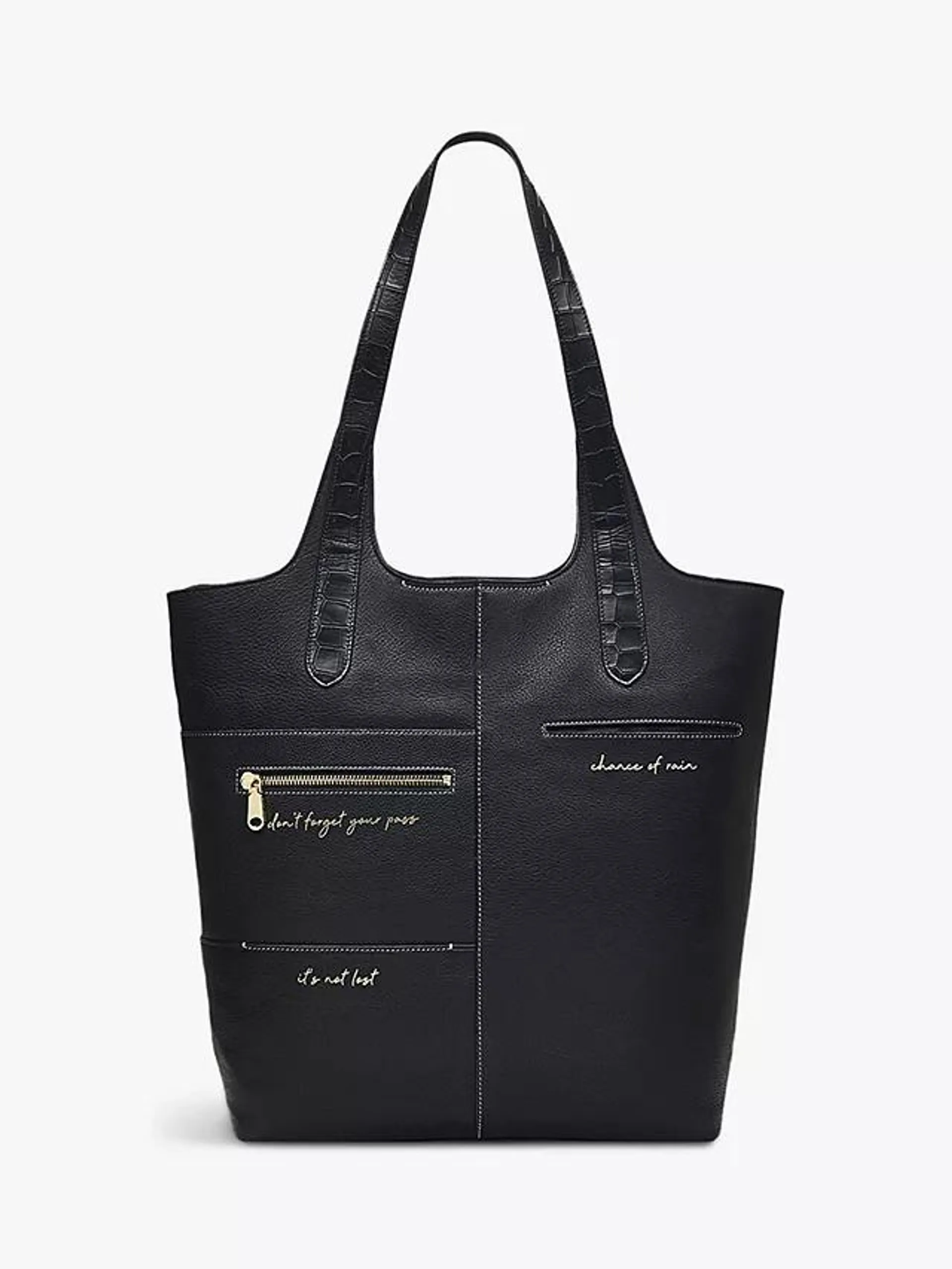 Radley Academia Way Large Zip Top Leather Workbag, Black