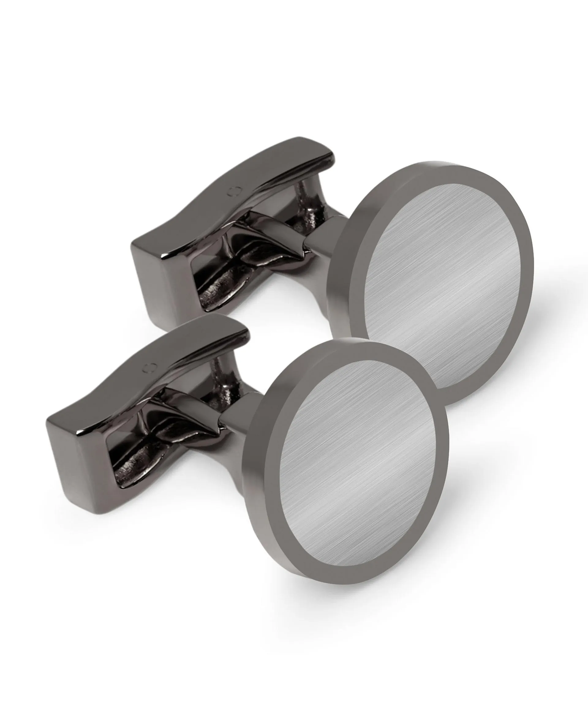 Gunmetal Circle Cufflinks