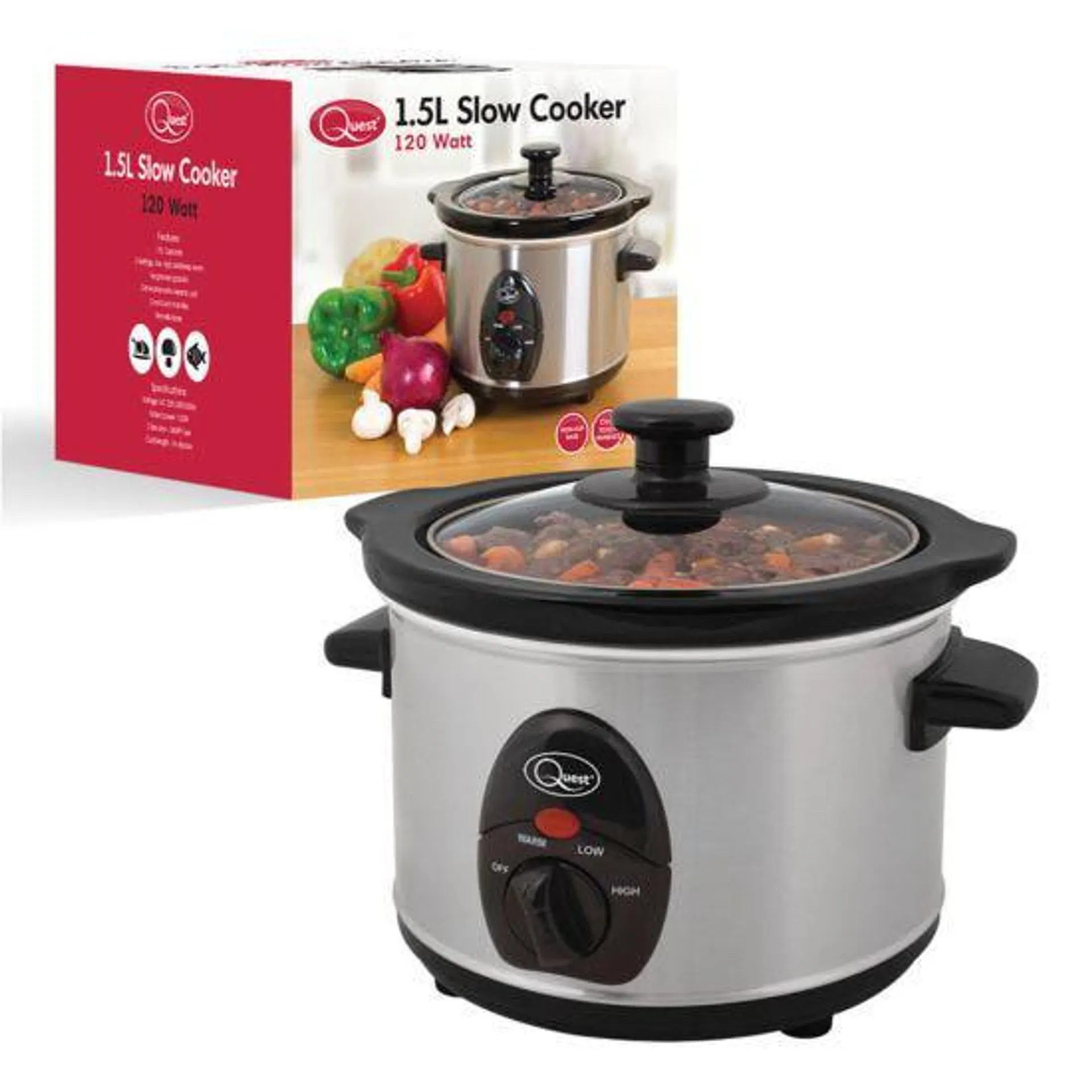 Quest 35260 1.5L Electrical Slow Cooker - Silver