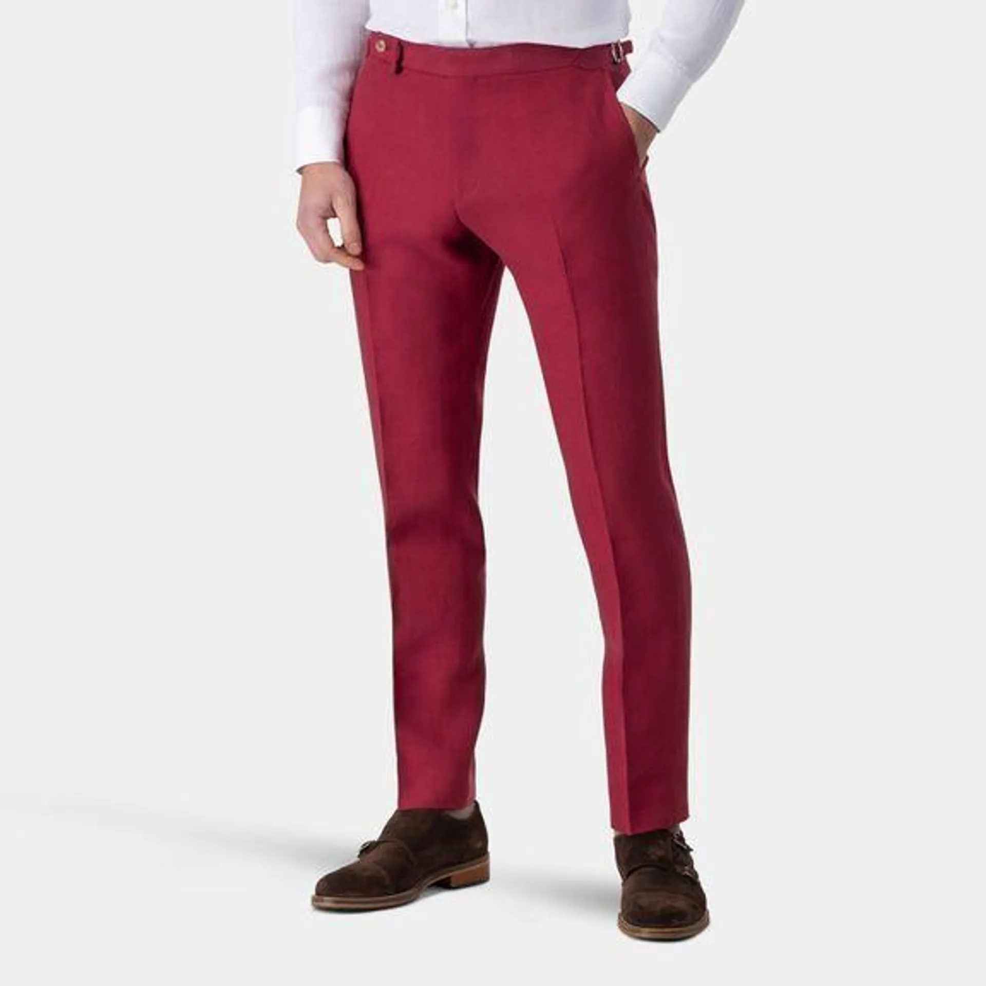 Raspberry red suit pants