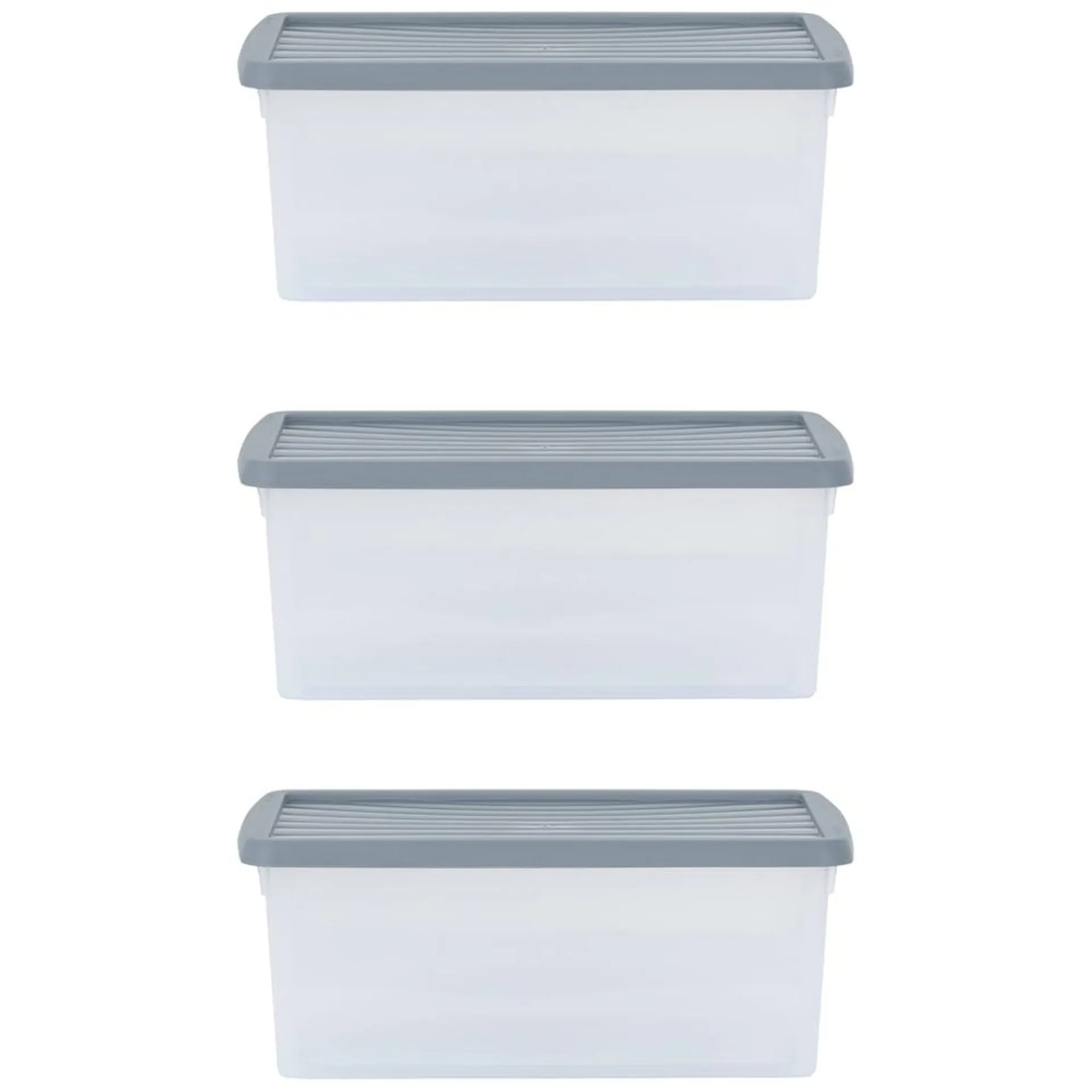 Wham 9L Stackable Plastic and Clear Storage Box and Lid 3 Pack