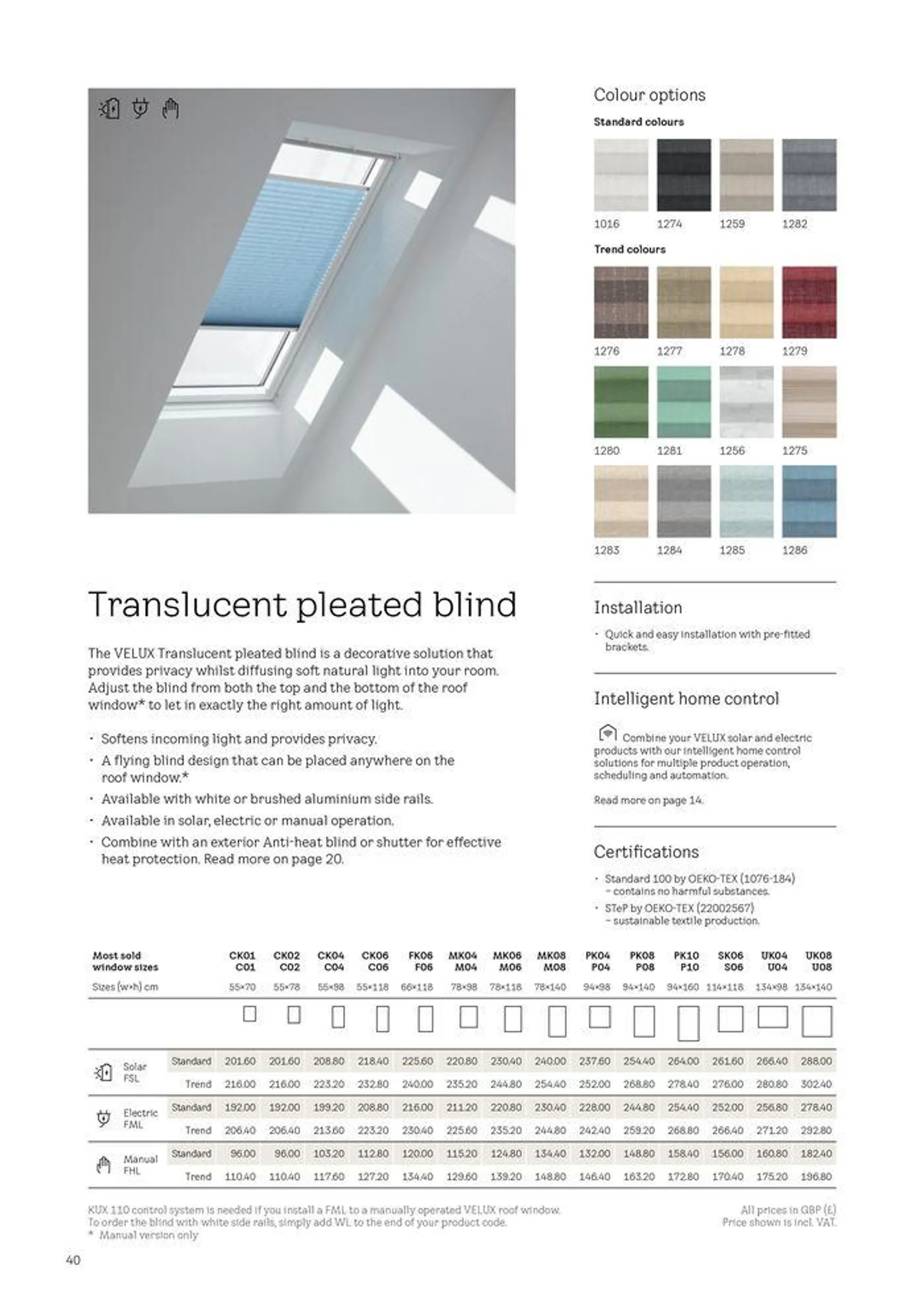 Blinds and Shutters 2024 from 2 April to 31 December 2024 - Catalogue Page 40