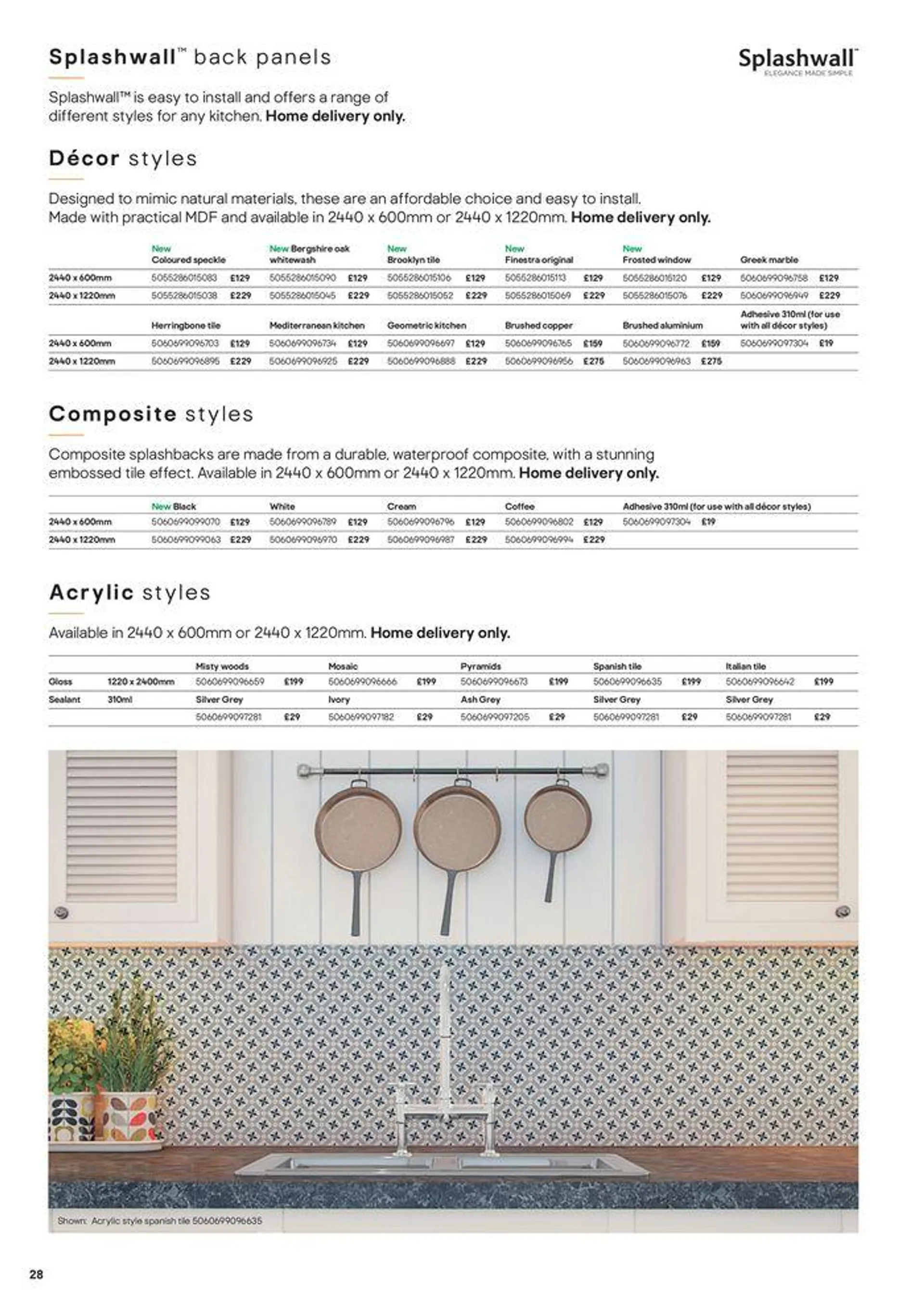 Kitchens Product & Cabinetry Price List from 20 August to 31 December 2024 - Catalogue Page 28