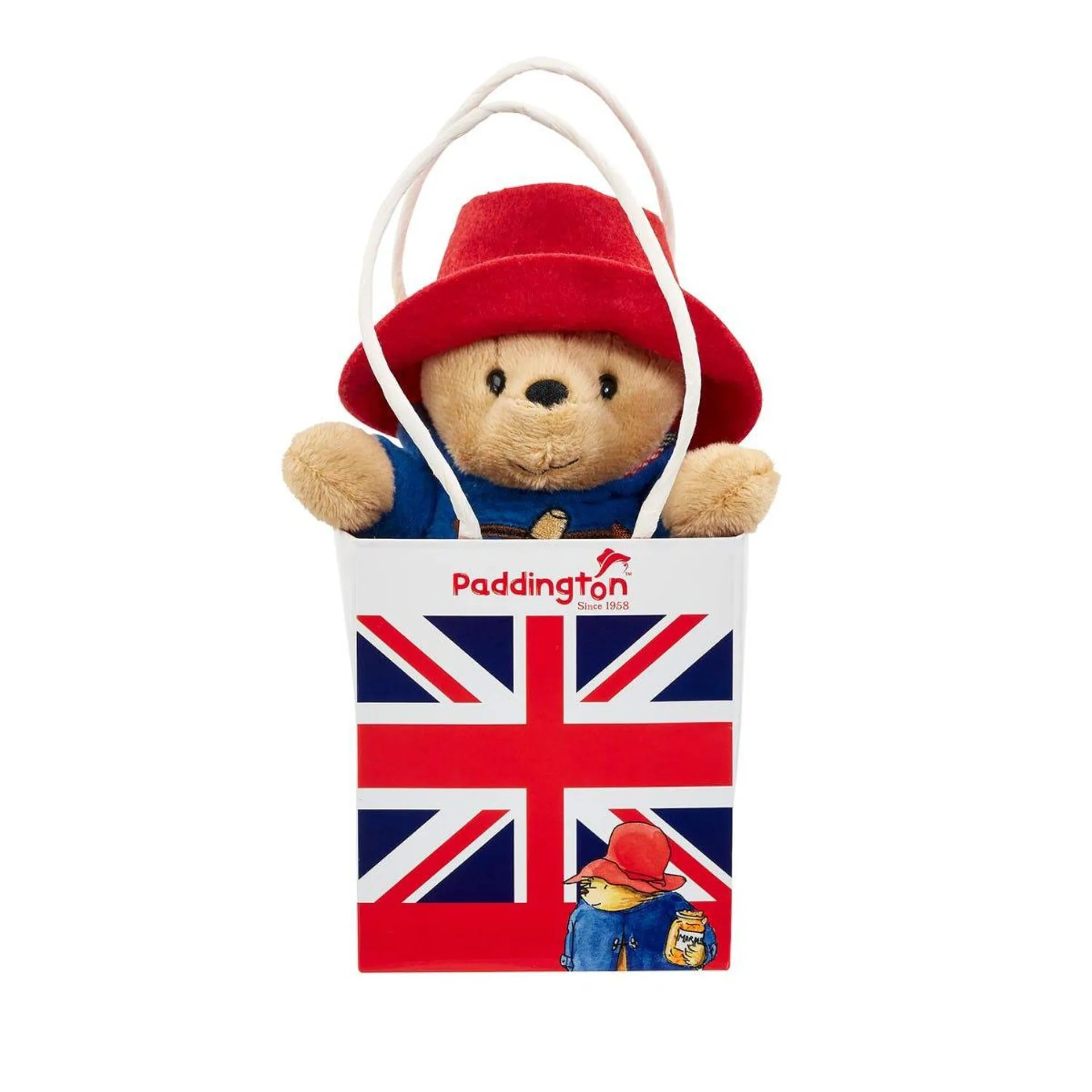 Paddington Bear Classic Soft Toy in Union Jack Bag