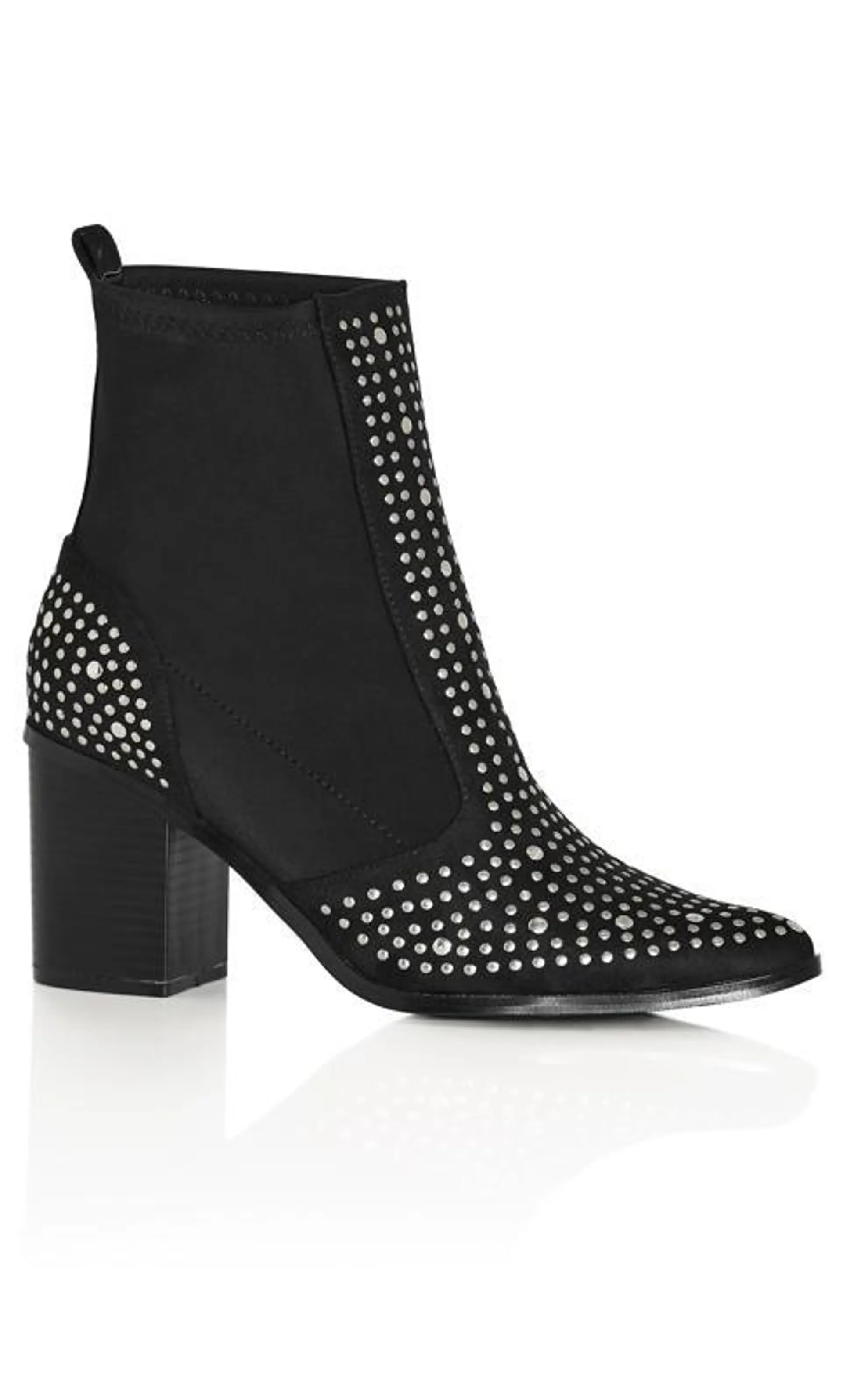 City Chic Black WIDE FIT Rock Stud Boot