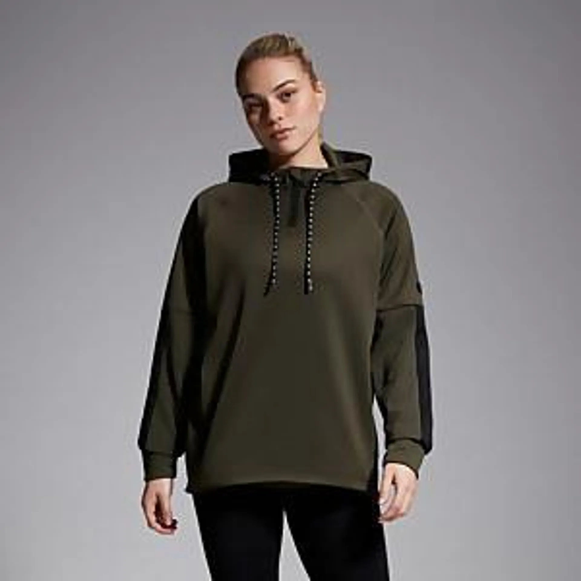 WOMENS OVERHEAD 1/4 ZIP TRAINING HOODY GREEN