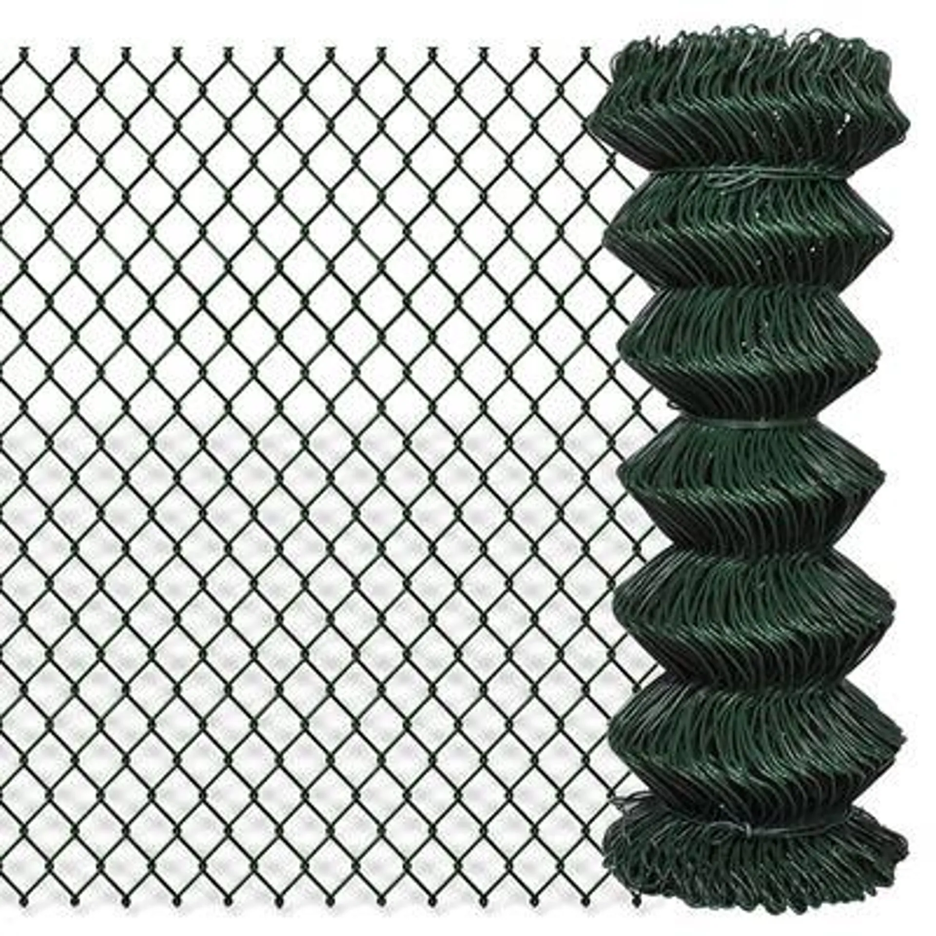 vidaXL Chain Link Fence Steel 1x15 m Green
