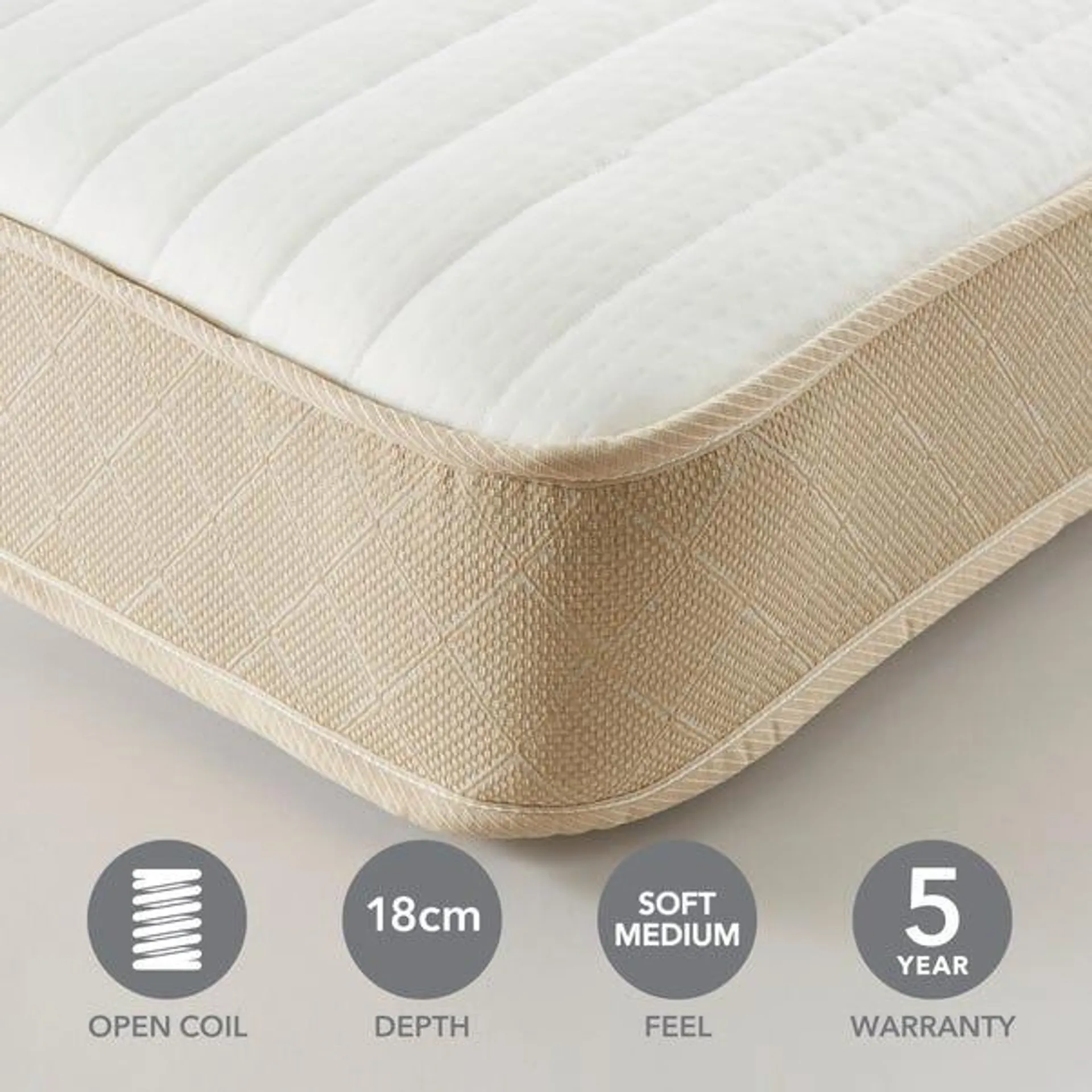 Dunelm Rolled Memory Foam Open Coil Mattress