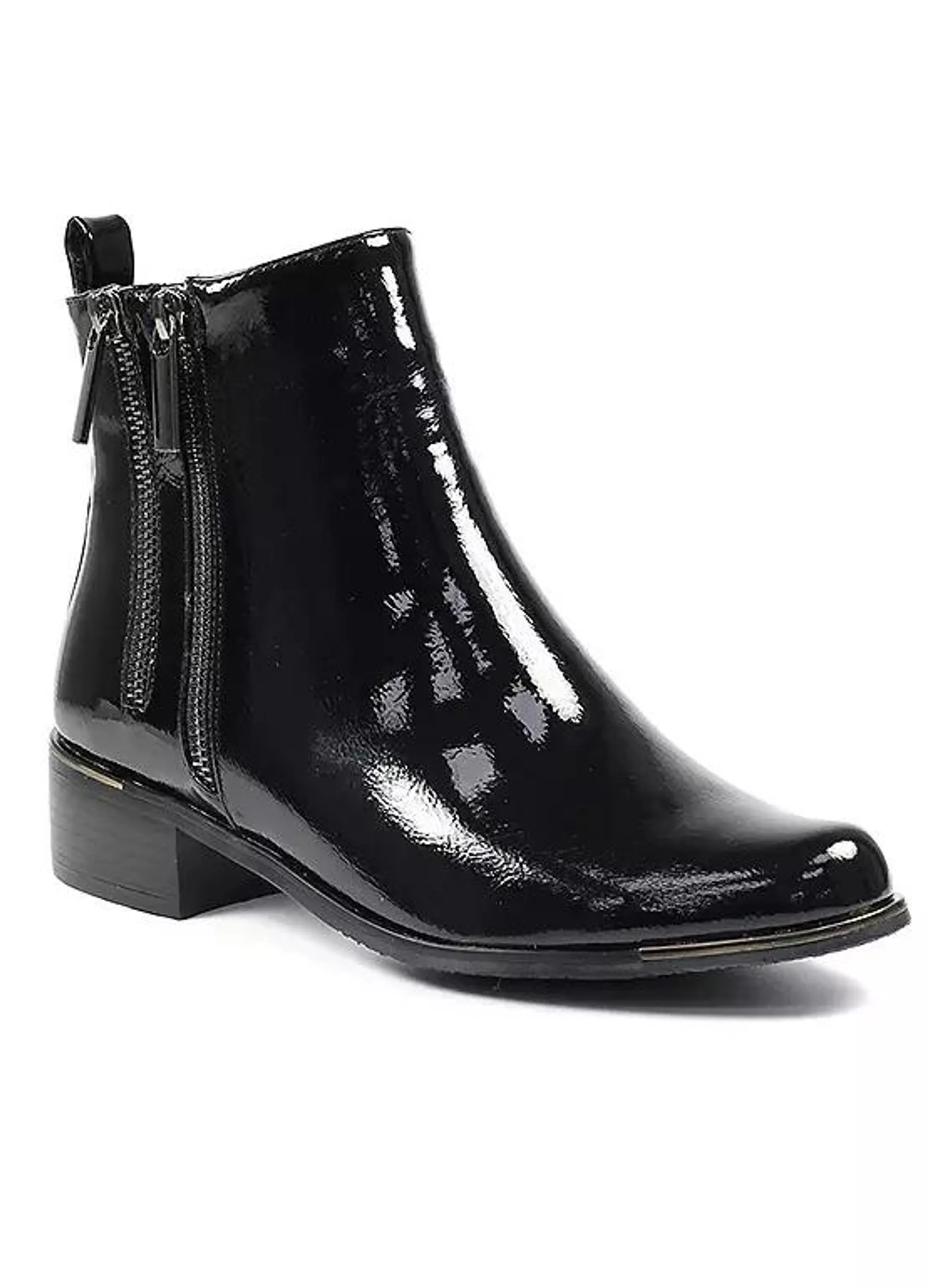 Lunar Harlan Black Patent Ankle Boots