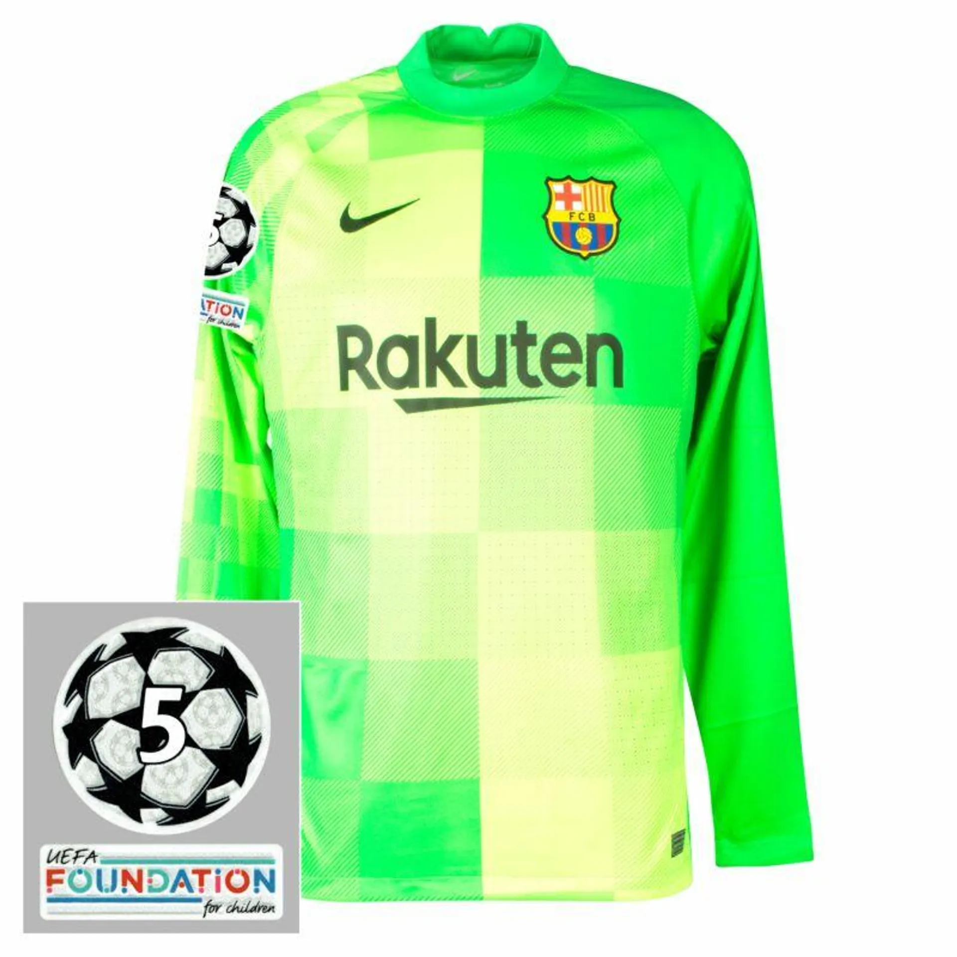 Nike Barcelona Away L/S GK Shirt 2021-2022 inc. UCL Patches