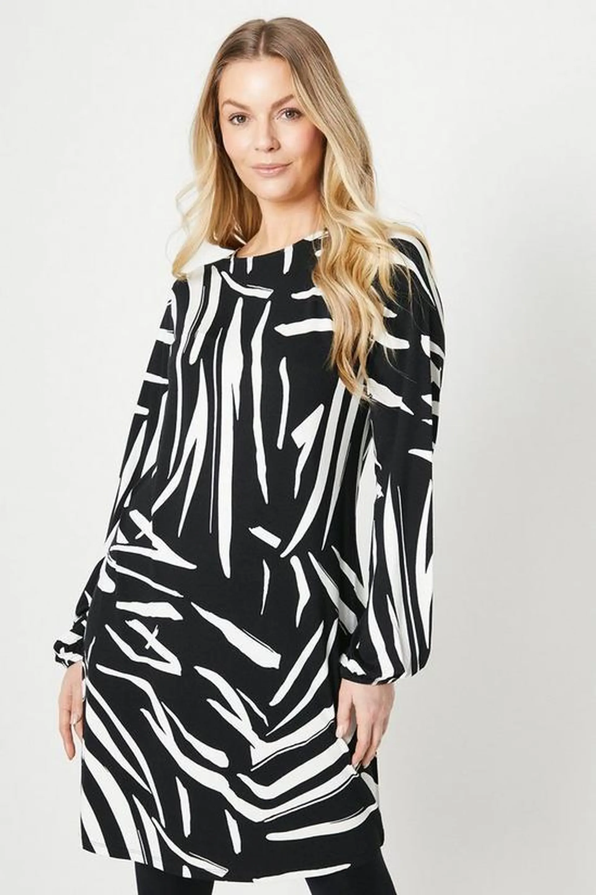 Printed Jersey Shift Dress