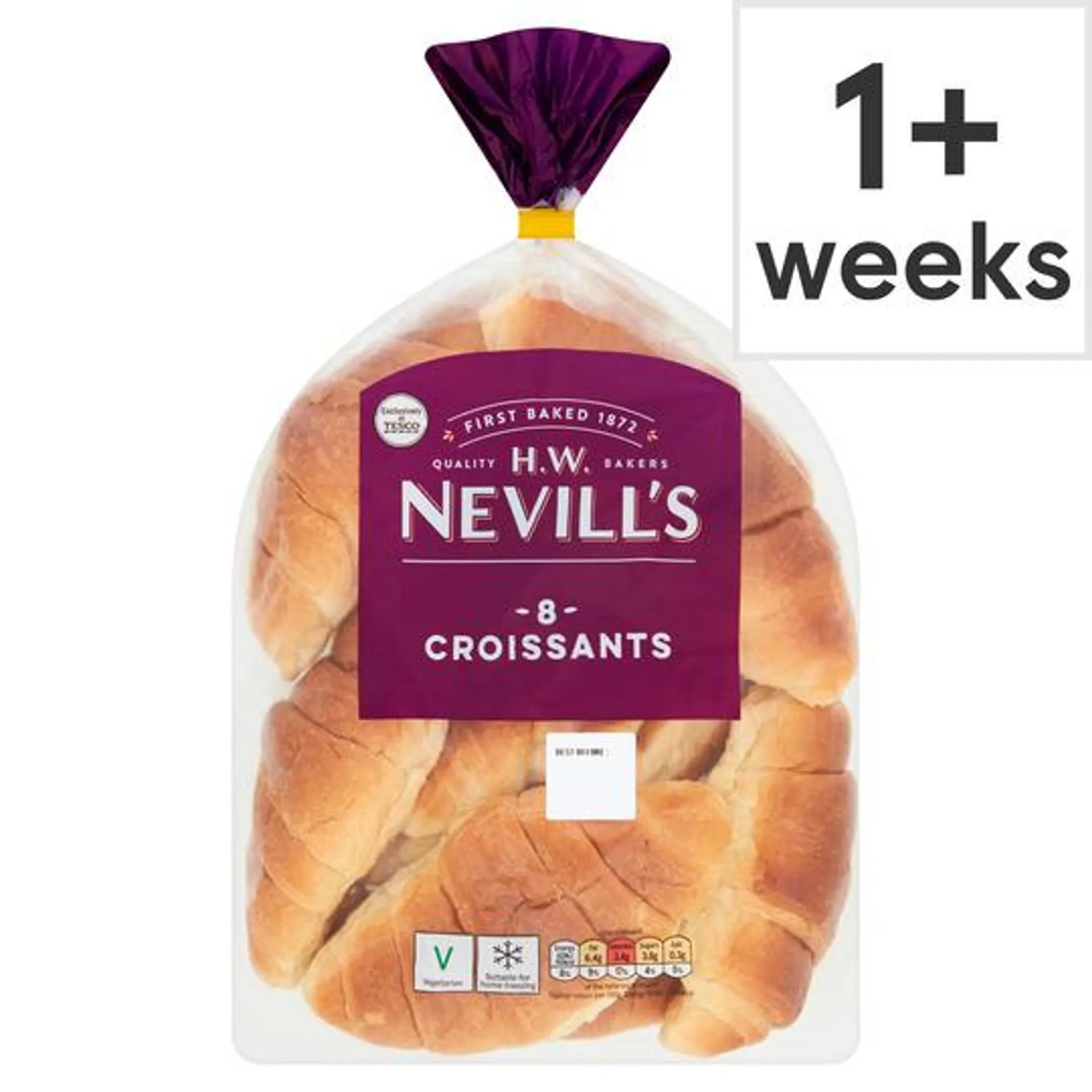 H.W.Nevills Plain Croissants 8 Pack