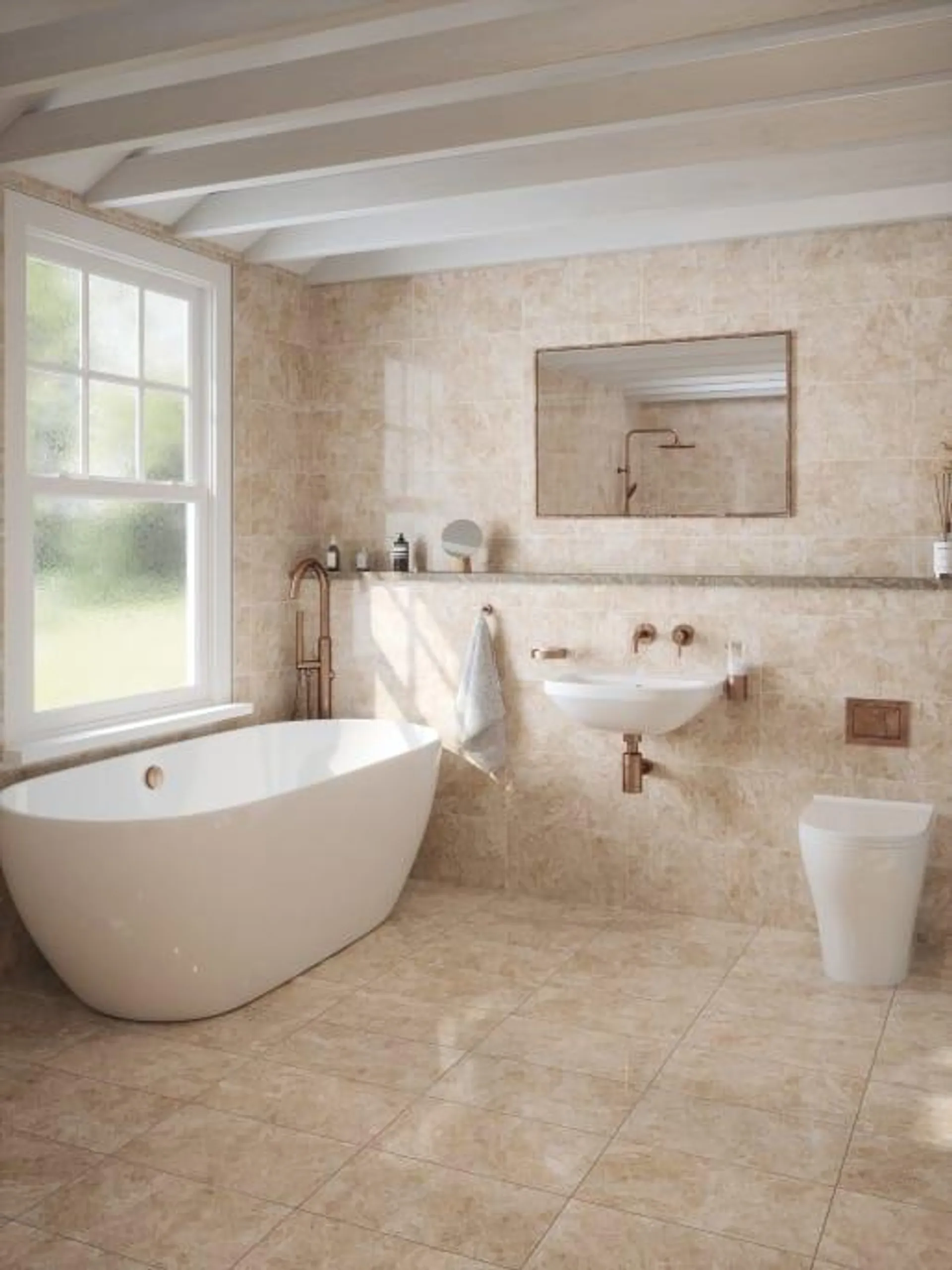 Wickes Avellino Beige Ceramic Wall & Floor Tile - 450 x 250mm