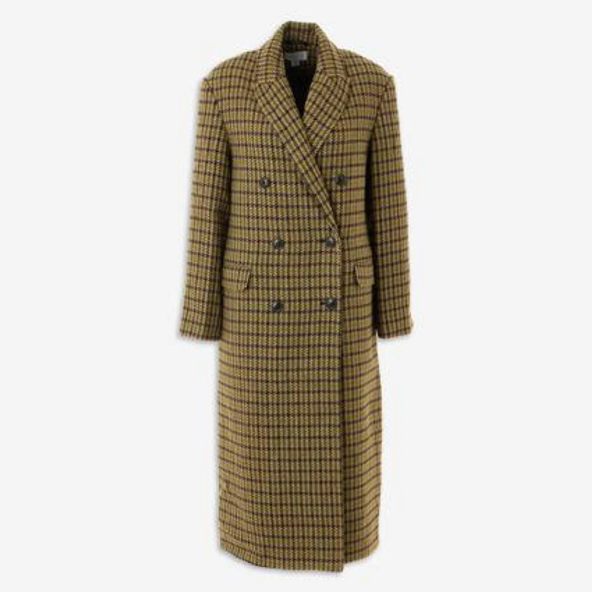 Brown & Green Checked Overcoat