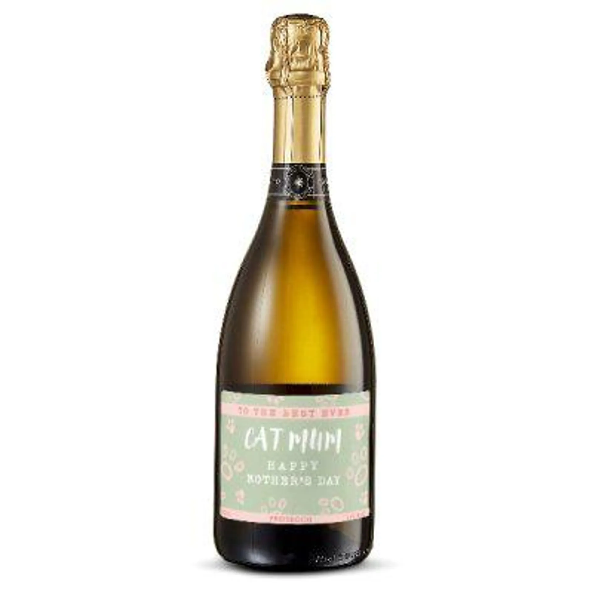 Personalised 'Best Ever Cat Mum' Mother's Day Prosecco 75cl