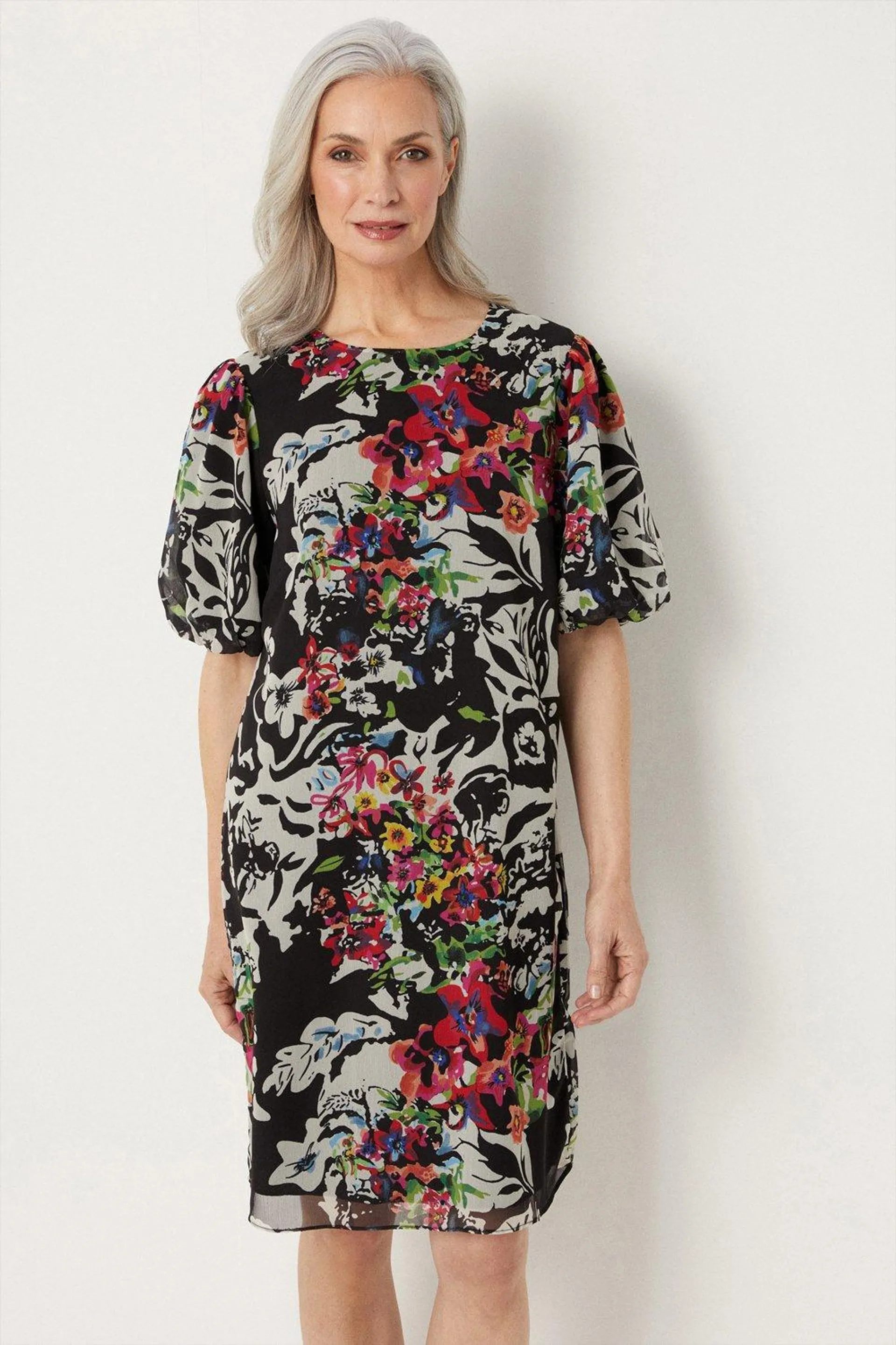 Colourful Floral Shift Dress
