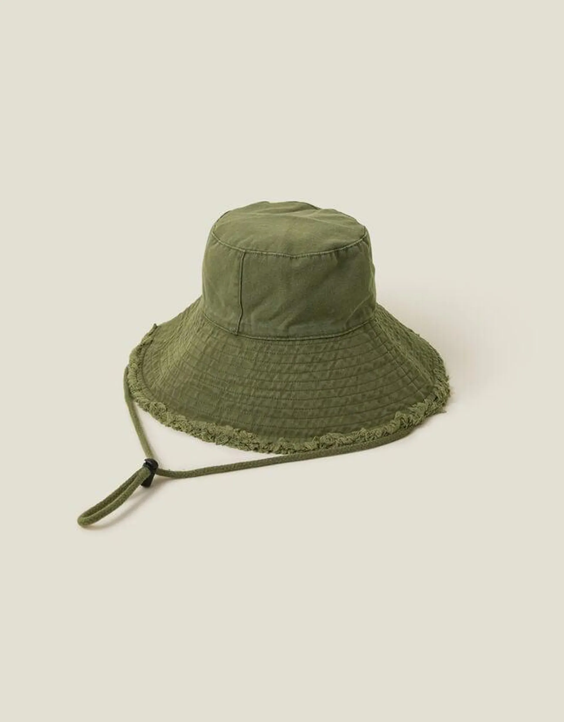 Lace Trim Bucket Hat Green