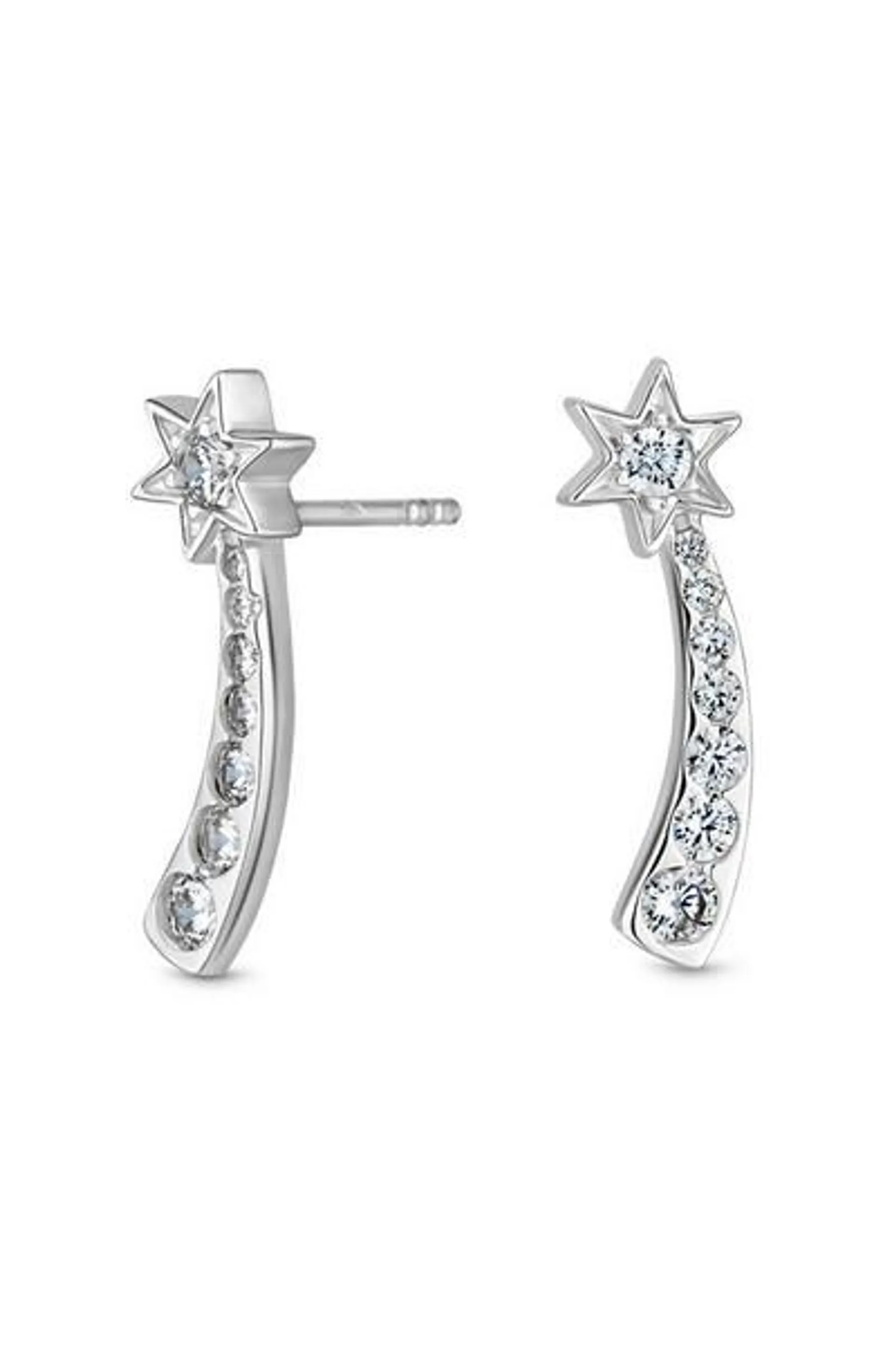 Simply Silver Sterling Silver 925 Shooting Star Earrings