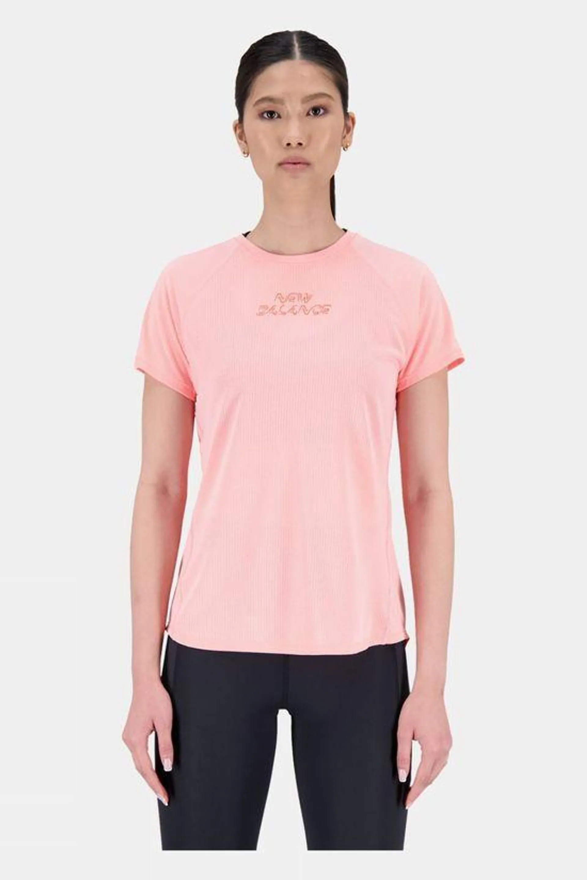 New Balance Womens Printed Impact Run Tee