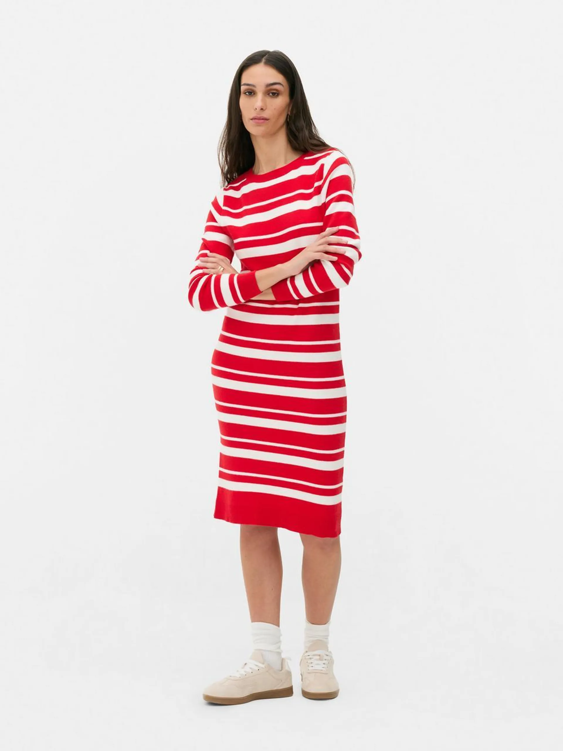 Stripe Midi Jumper Dress