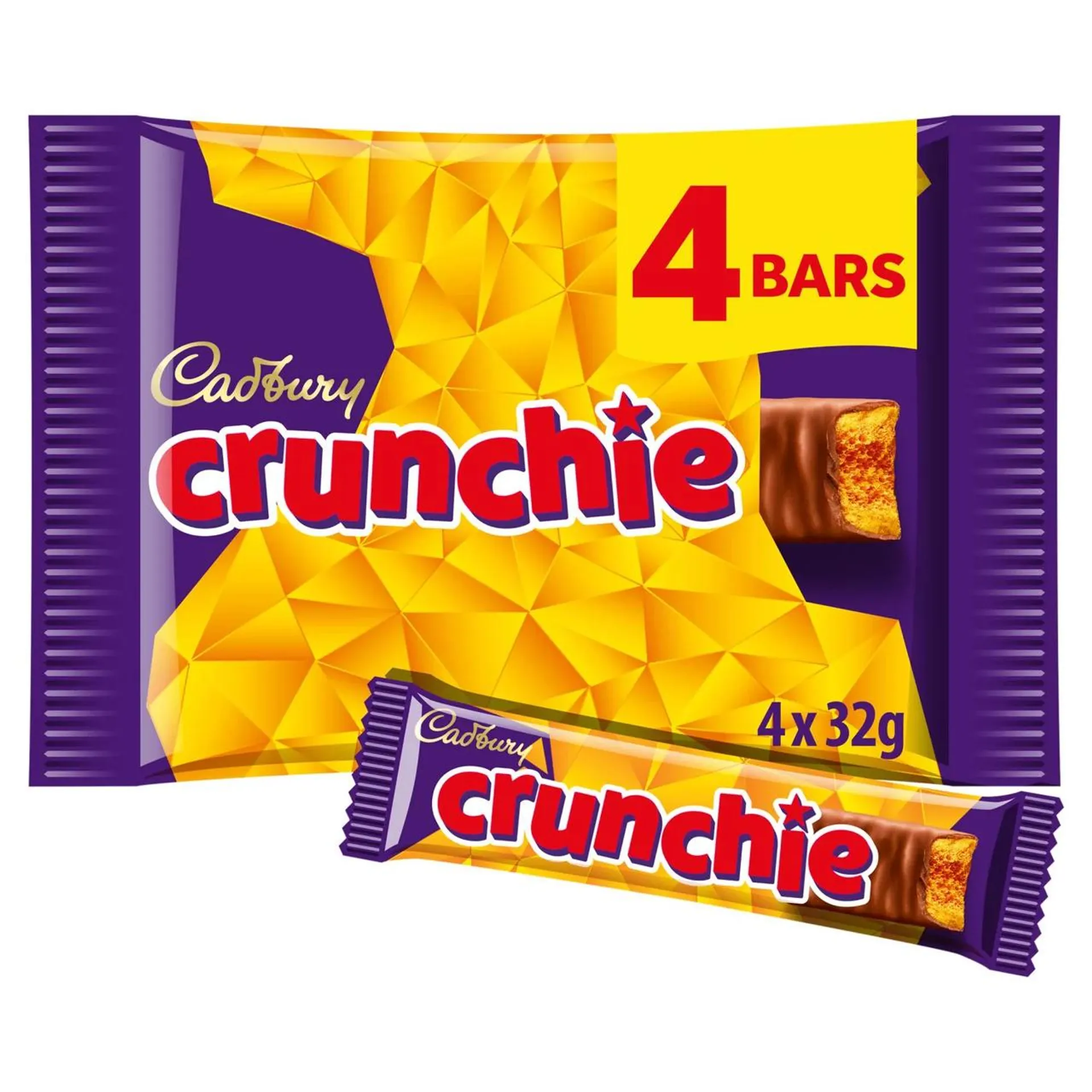 Cadbury Crunchie Chocolate Bar 4 Pack Multipack