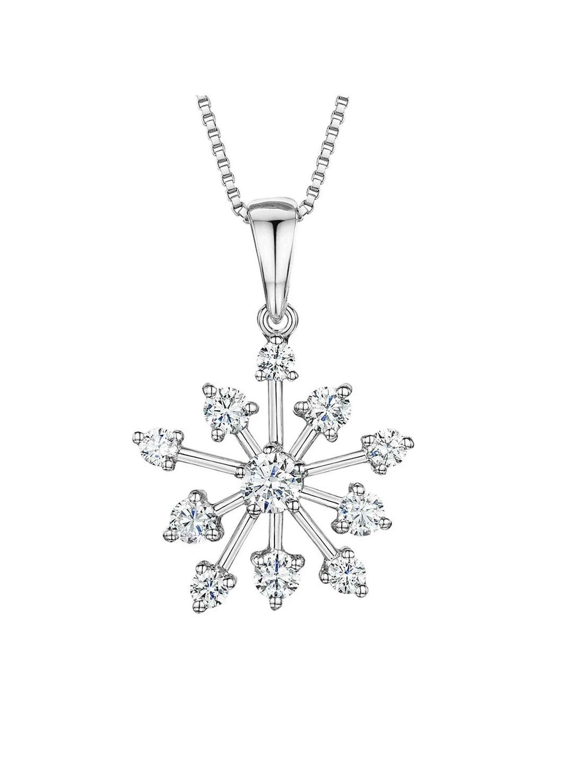 Jools by Jenny Brown Cubic Zirconia Snowflake Pendant Necklace, Silver