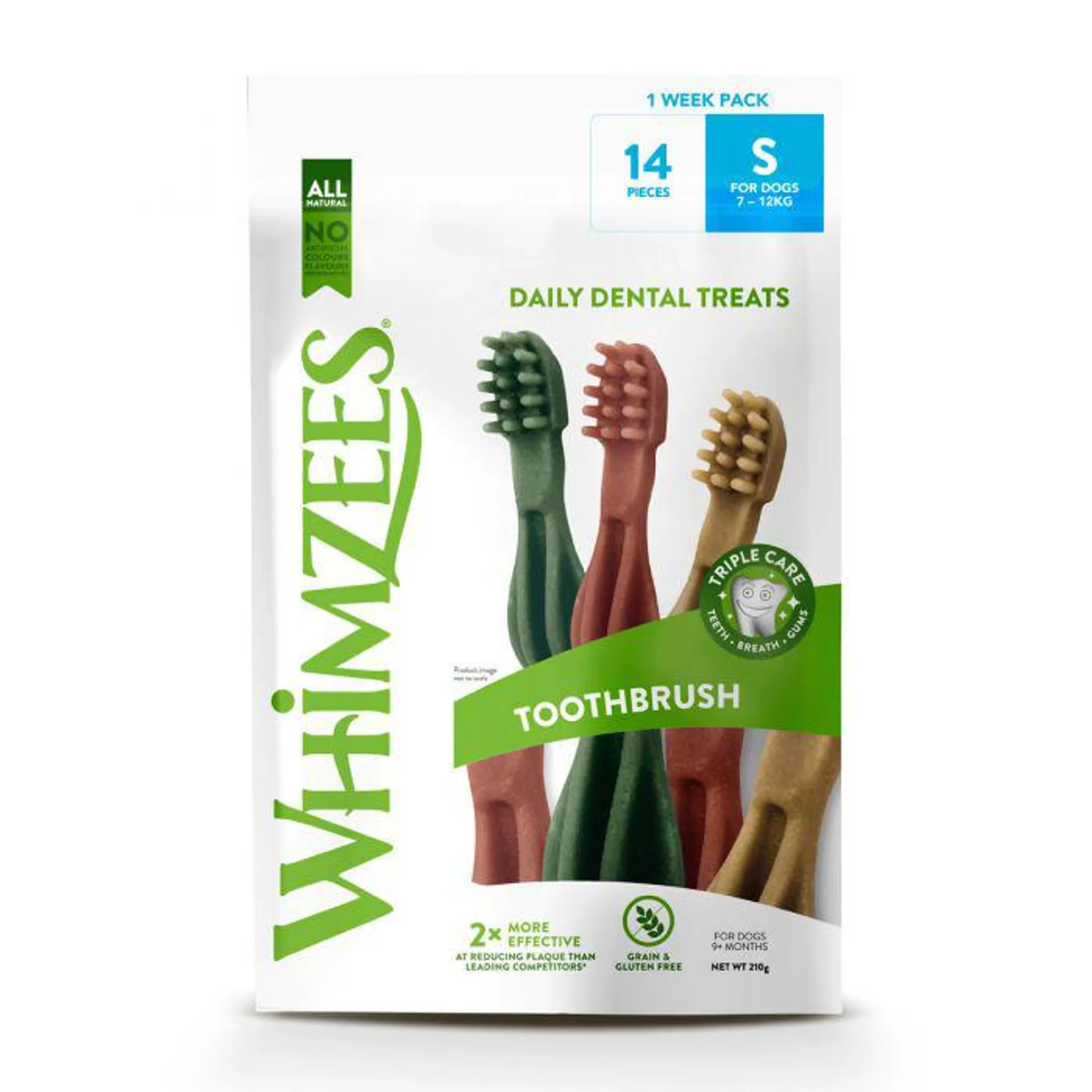 Whimzees Toothbrush Dental Dog Chews Small - 14 pack