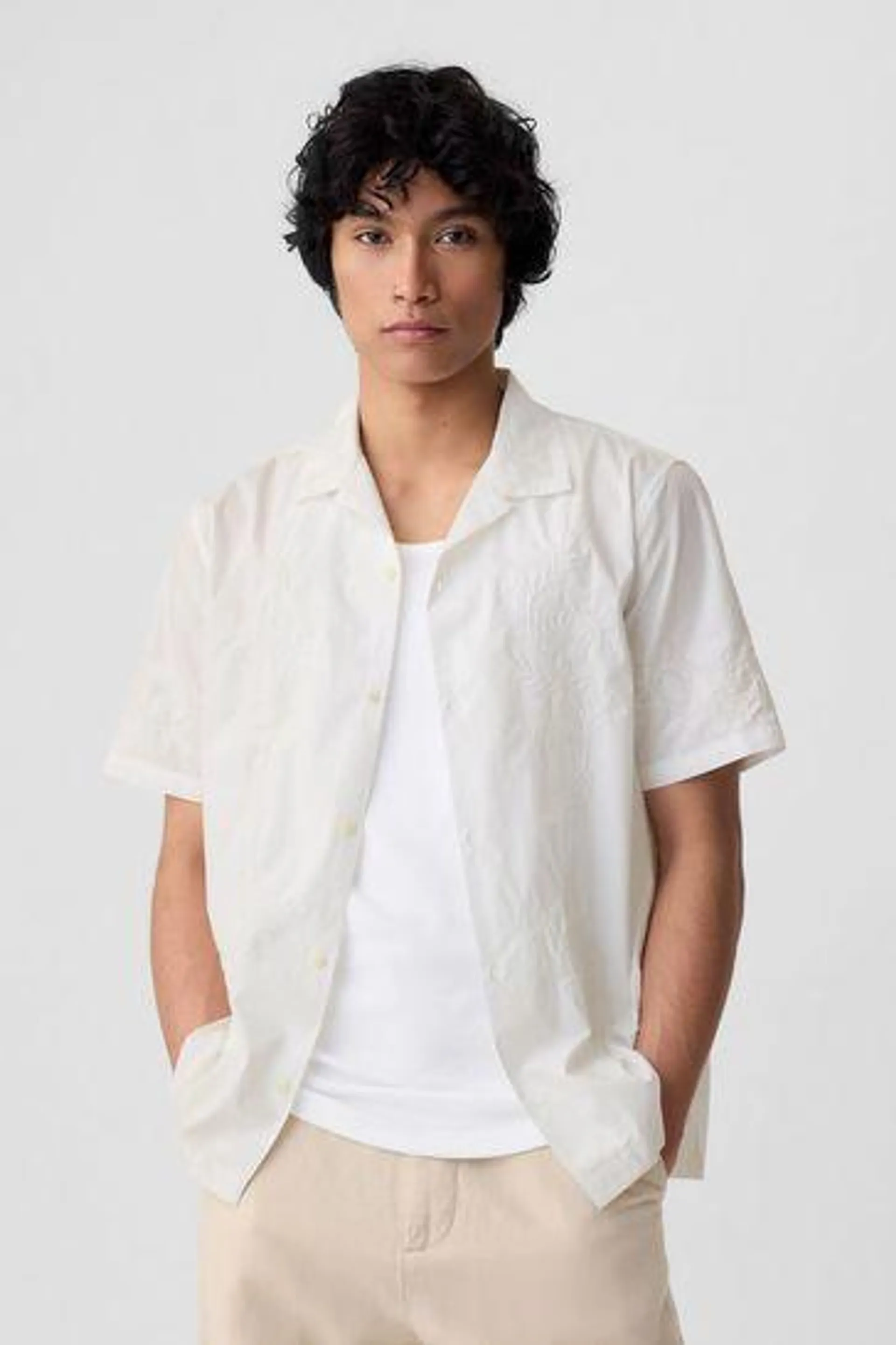 Cotton Embroidered Resort Shirt