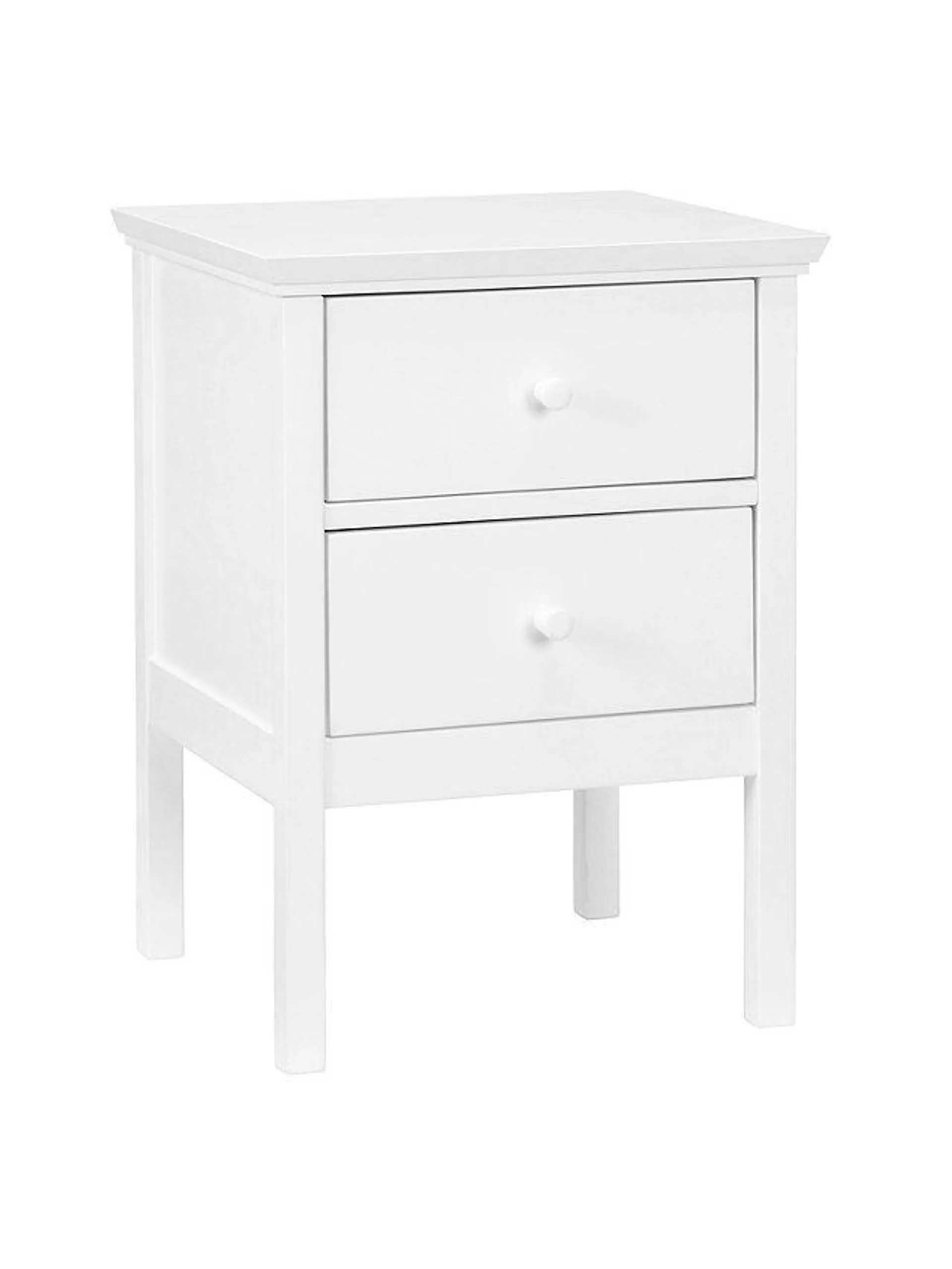 Wilton 2 Drawer Bedside Cabinet, White