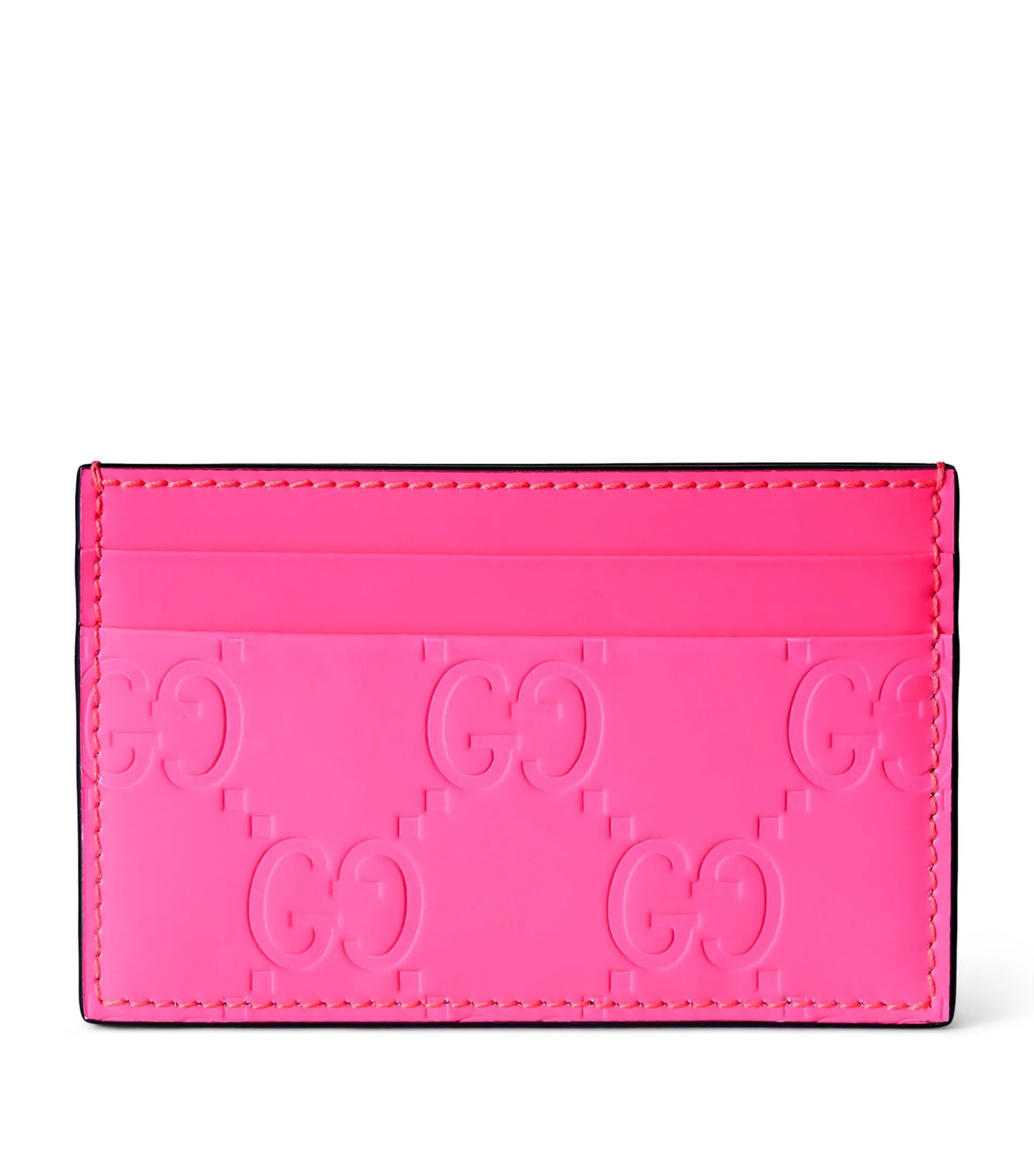 Leather GG Rubber-Effect Card Holder