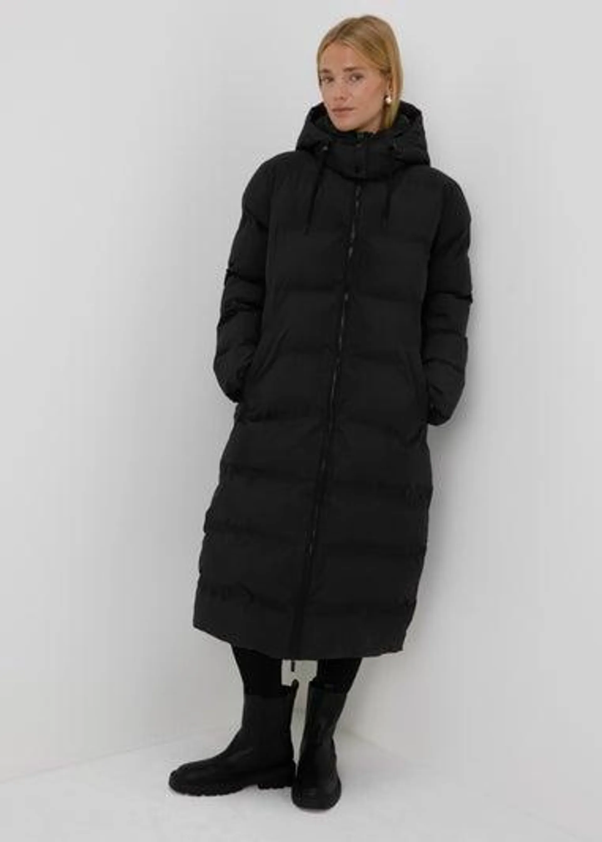 Papaya Petite Black Long Padded Coat