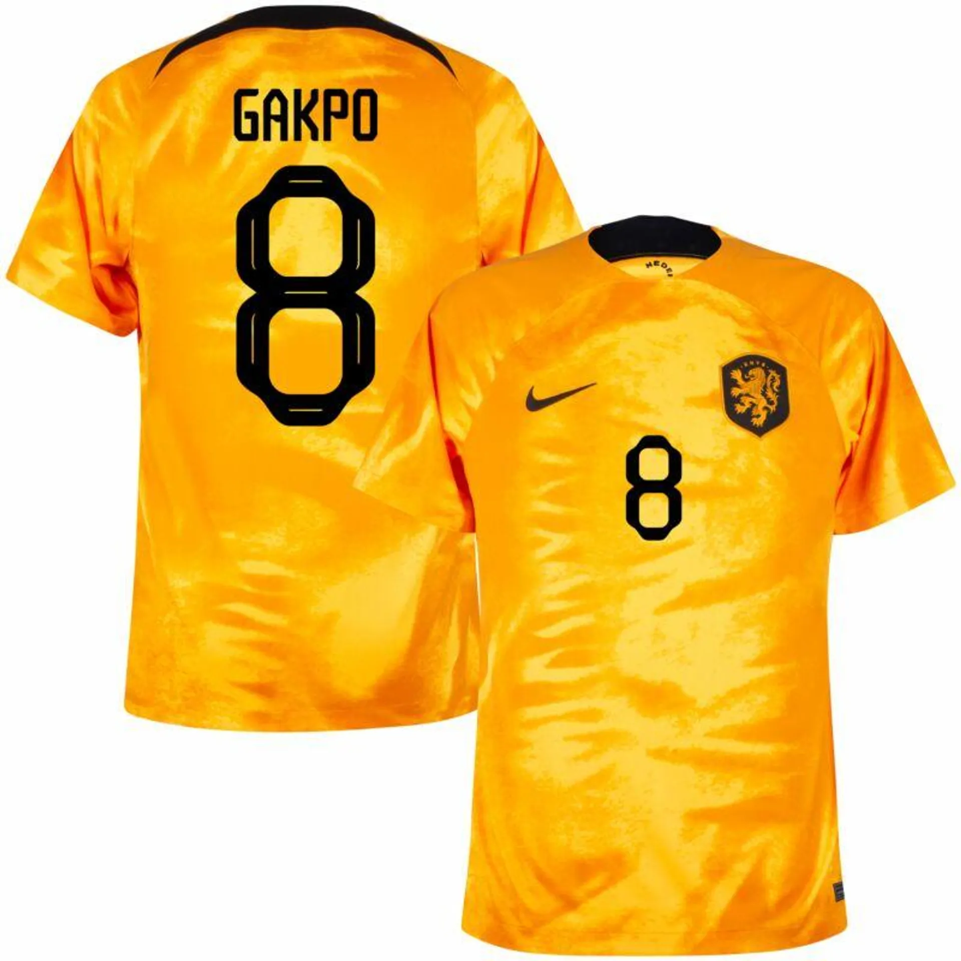 Nike Holland Home Gakpo 8 Shirt 2022-2023 (Official Printing)