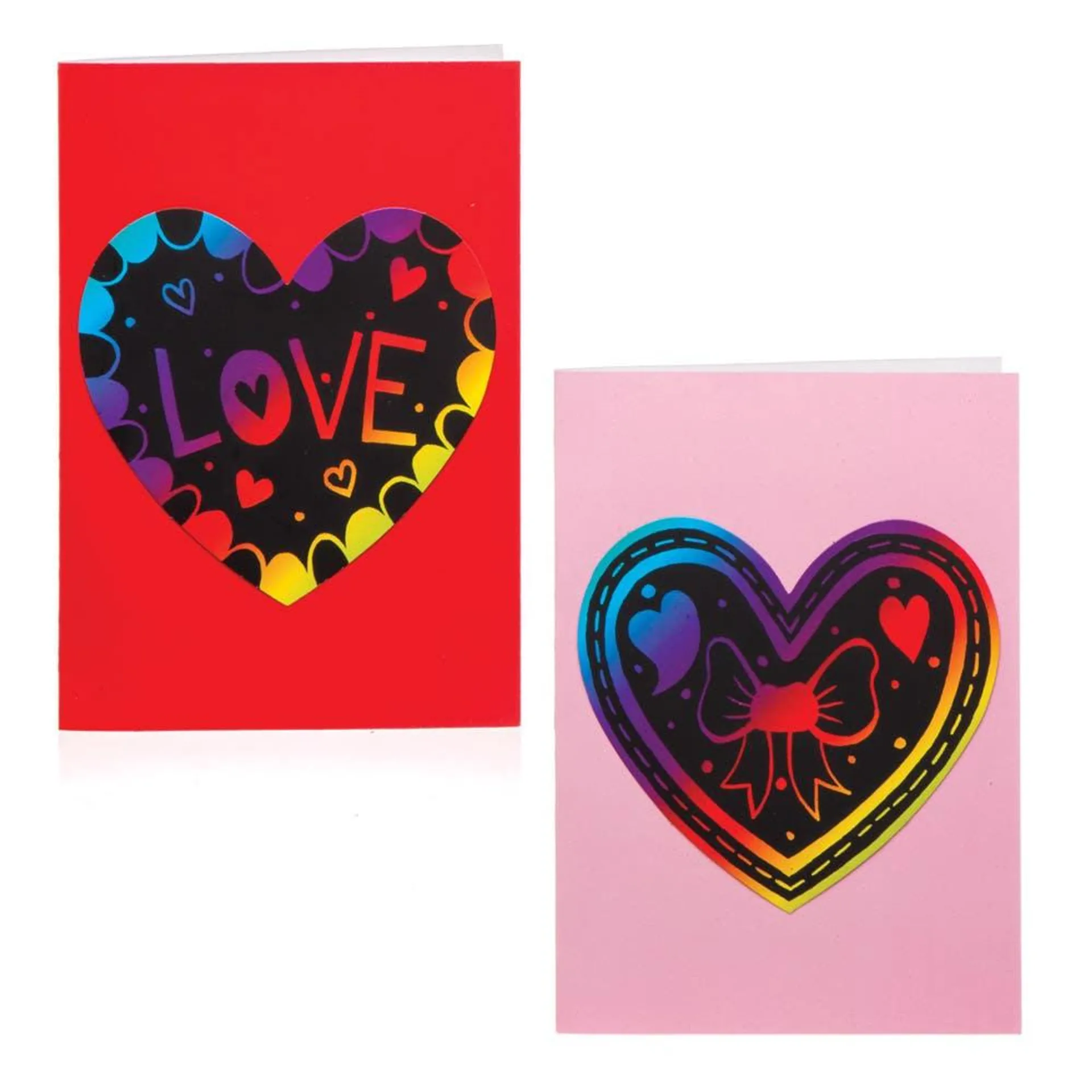 Heart Scratch Art Greeting Cards