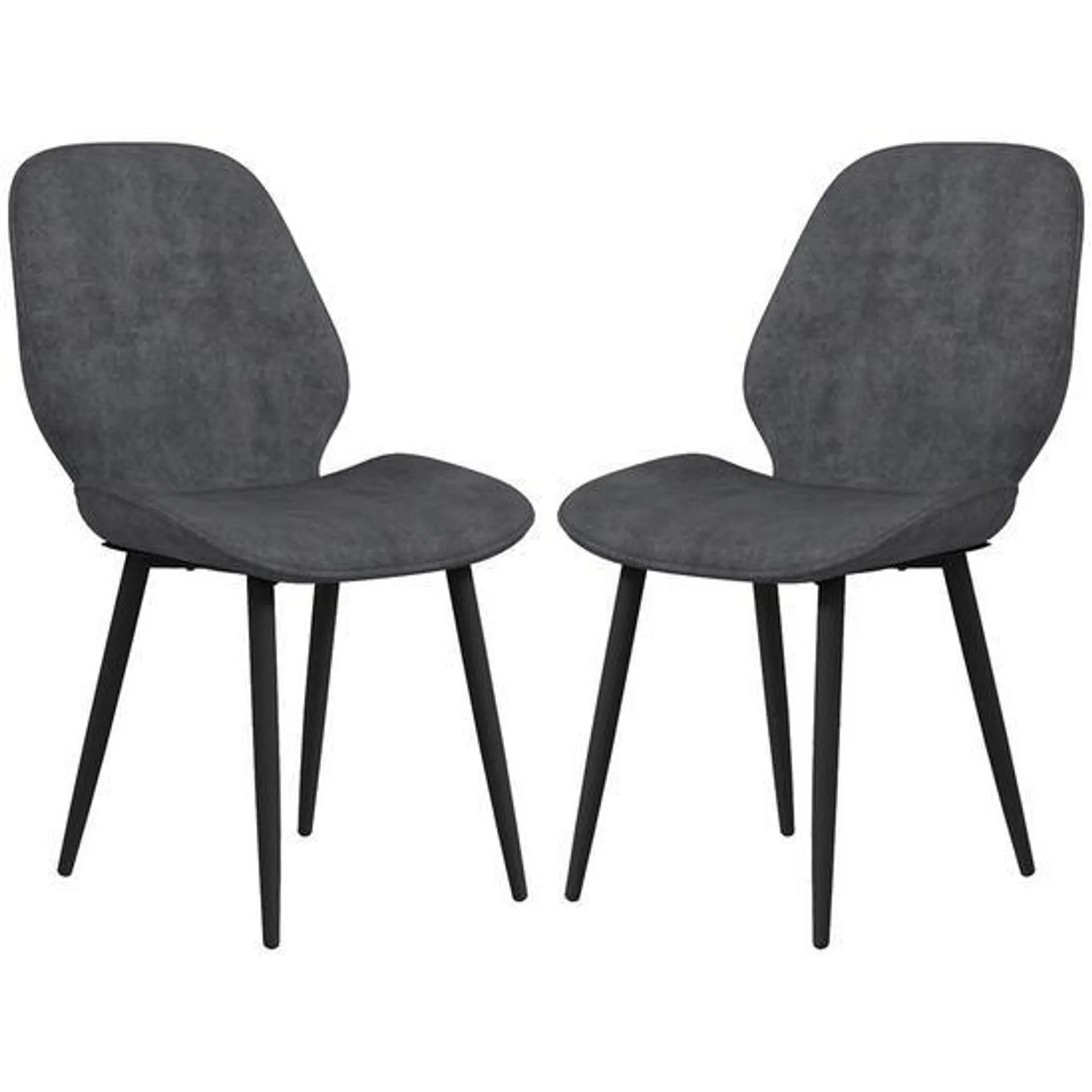 2 Piece Kitchen Chairs, Fabric Dining Chairs with Steel Legs