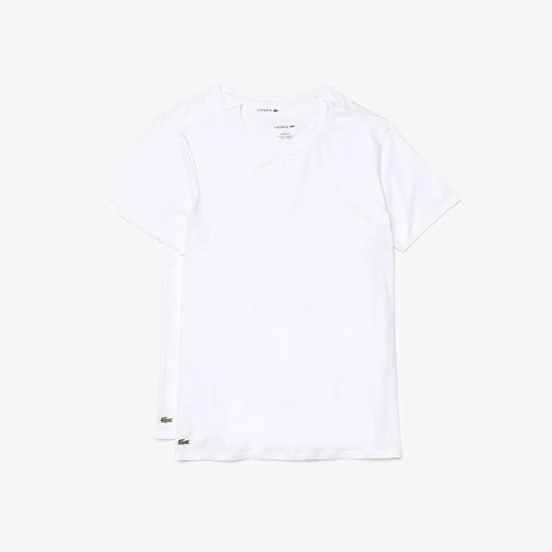 Lacoste 2 Pack Crewneck Cotton Lounge T-Shirt in White