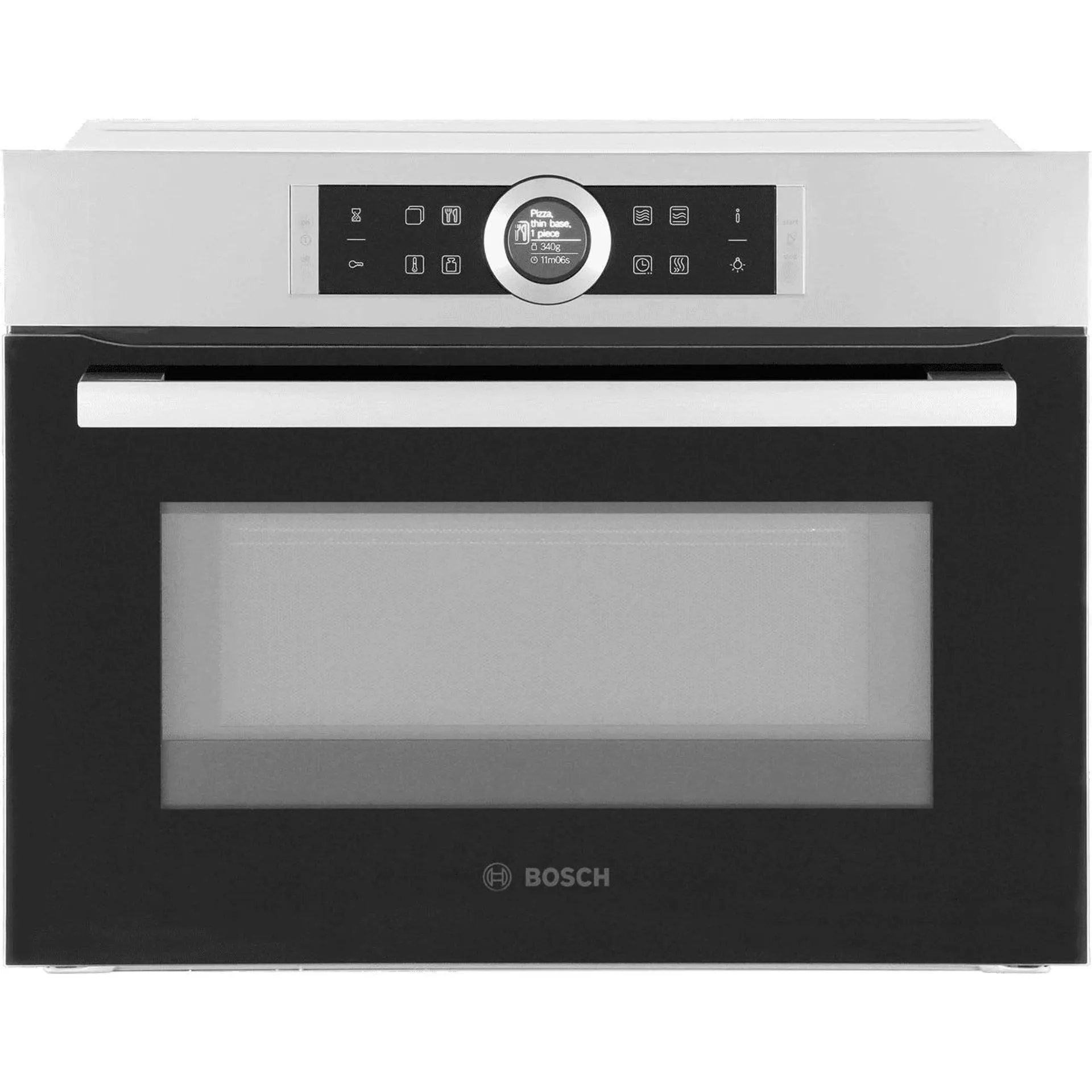 Bosch Series 8 CMG633BS1B Built In Compact Electric Single Oven with Microwave Function - Brushed Steel