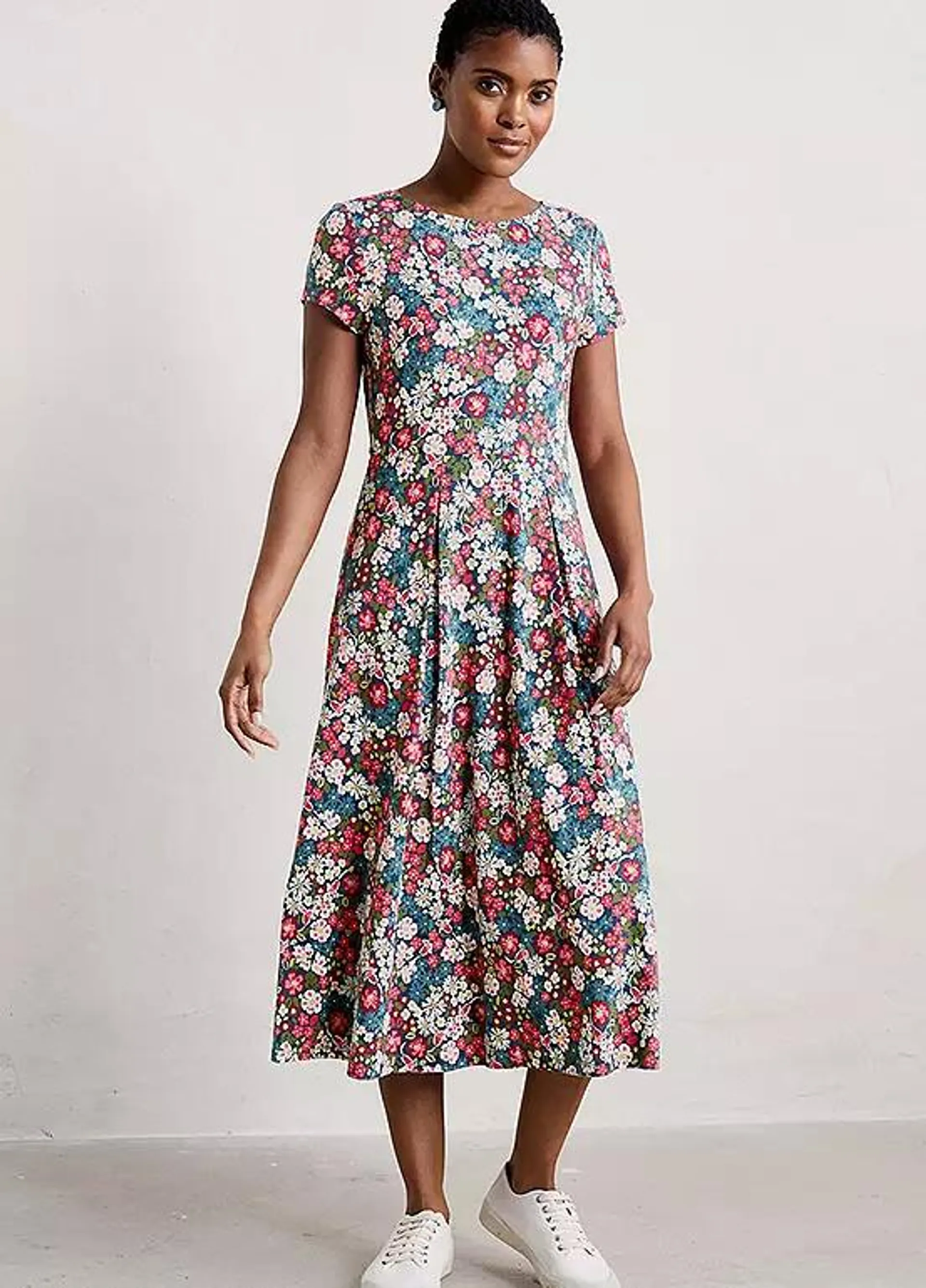 Seasalt Cornwall Multi Wild Bouquet Jersey Midi Dress