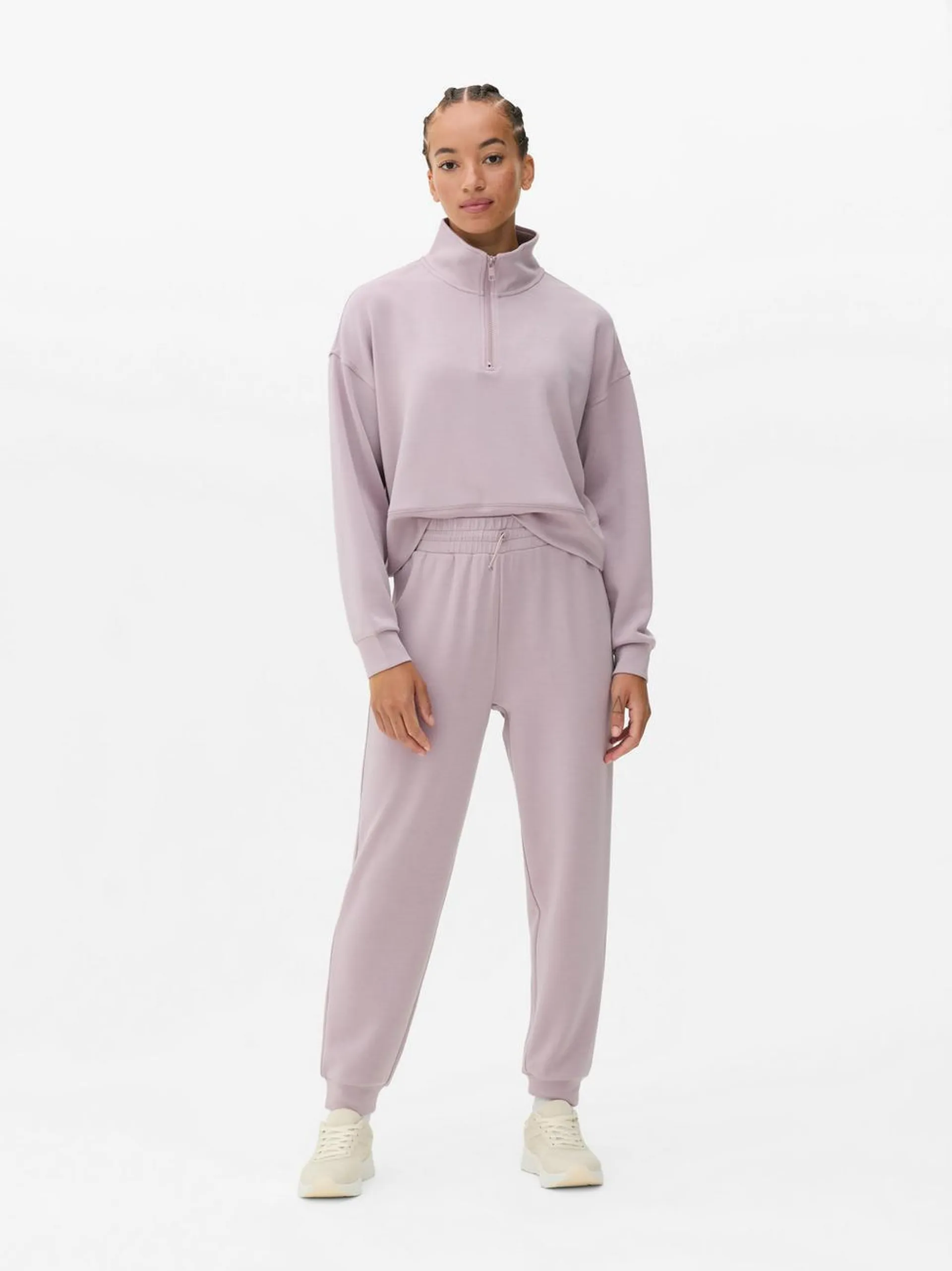 Co-ord Funnel Neck Half-Zip Sweatshirt